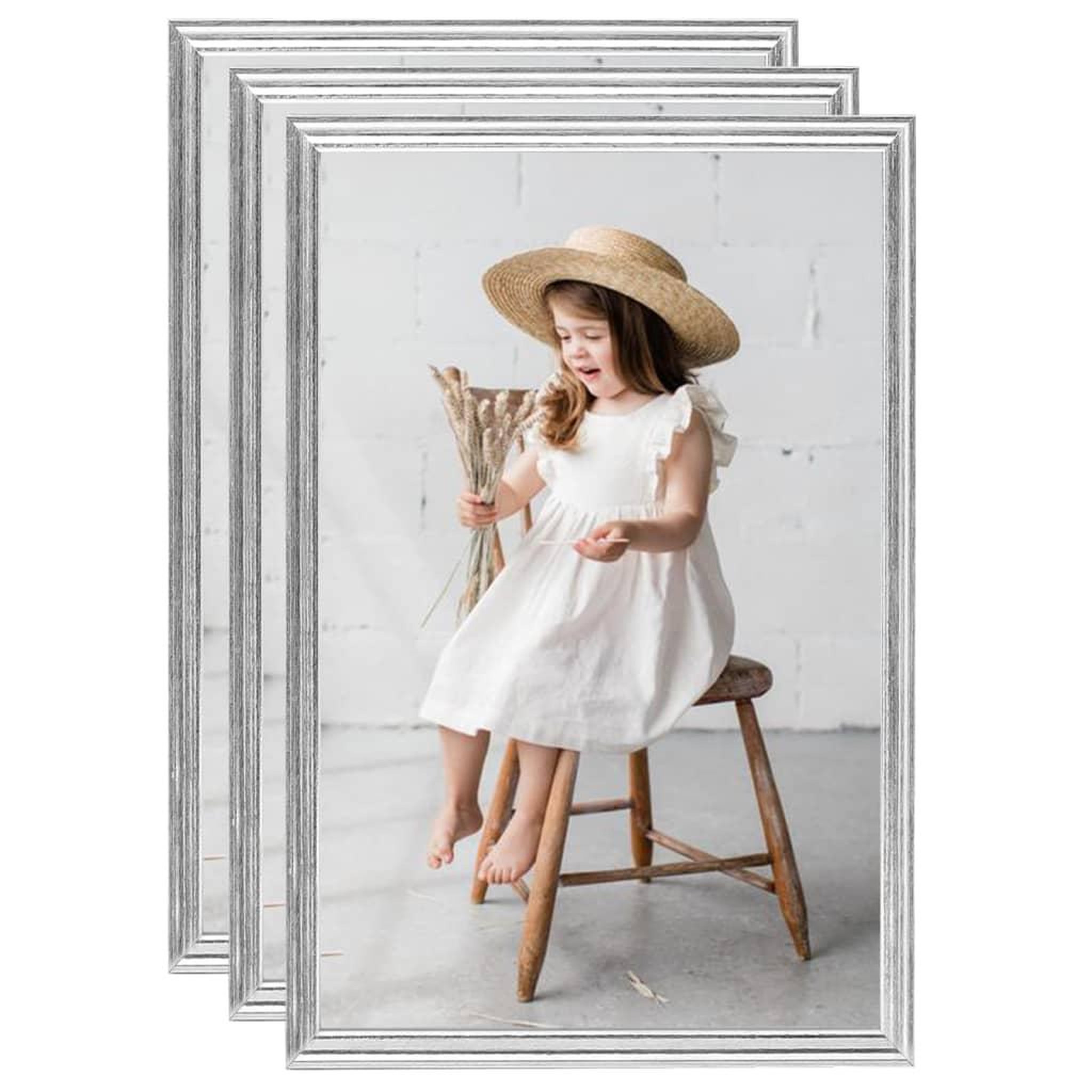 Voir la diapositive 1 : VIDAXL Collage de cadres photo 3 pcs de table Argente 21x29,7 cm