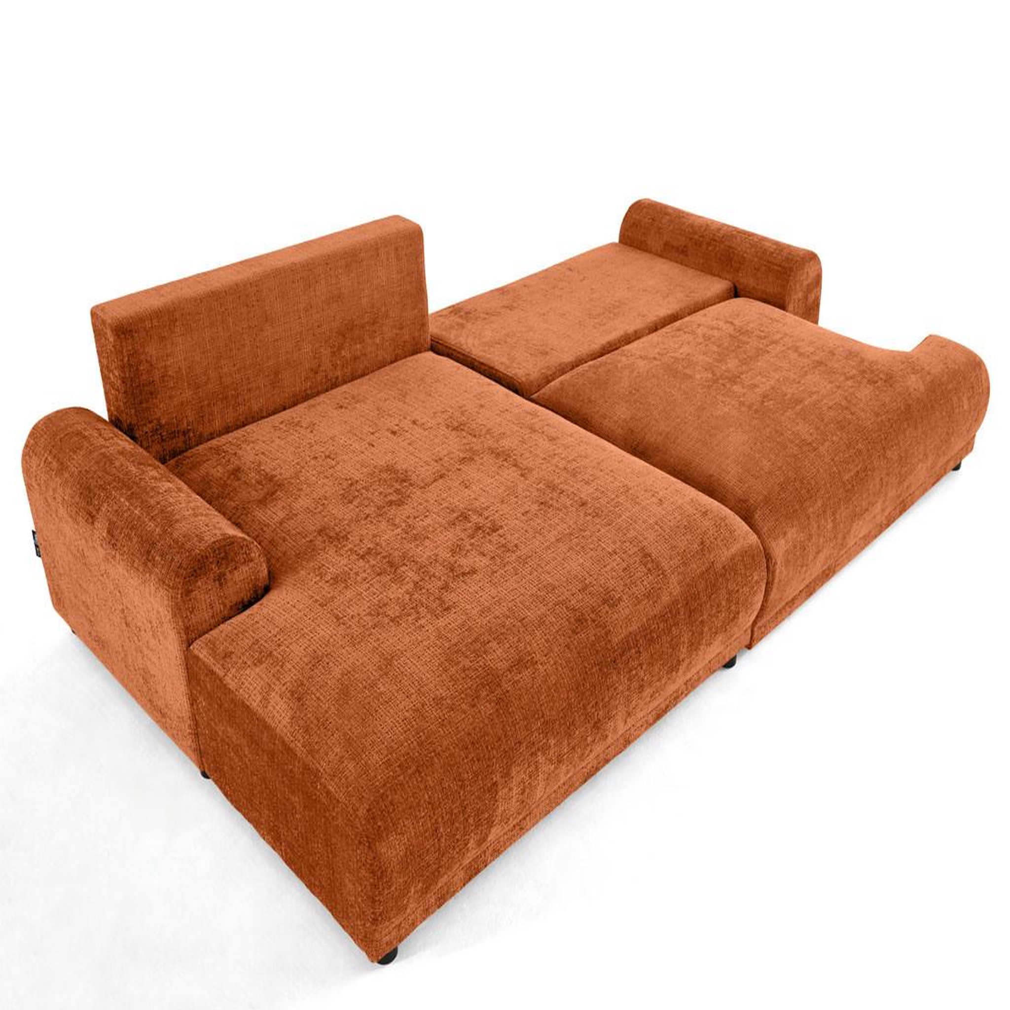 Voir la diapositive 2 : LISA DESIGN Nelly - canapé d'angle gauche 4 places convertible avec coffre en velours texturé
