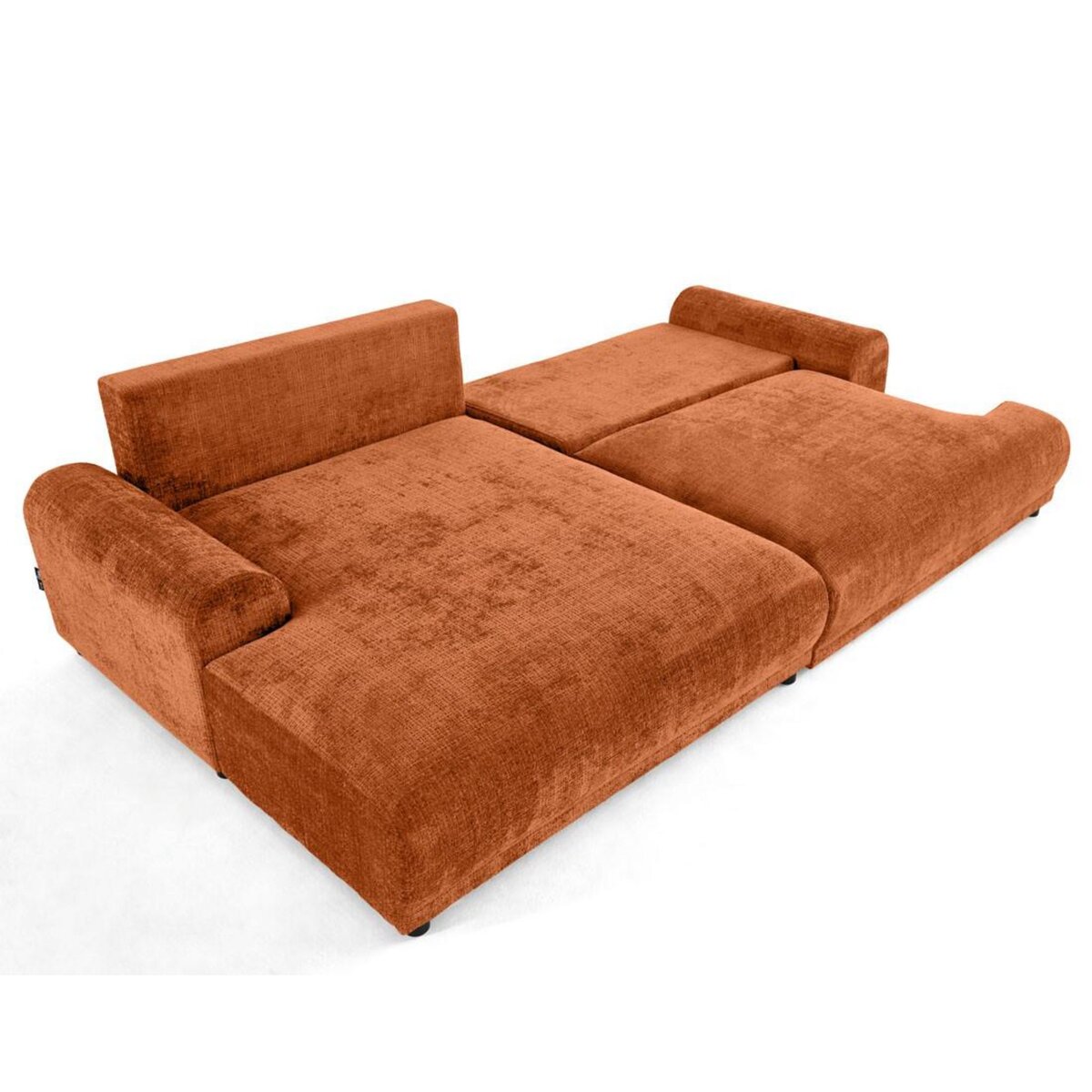 LISA DESIGN Nelly - canapé d'angle gauche 4 places convertible avec coffre en velours texturé