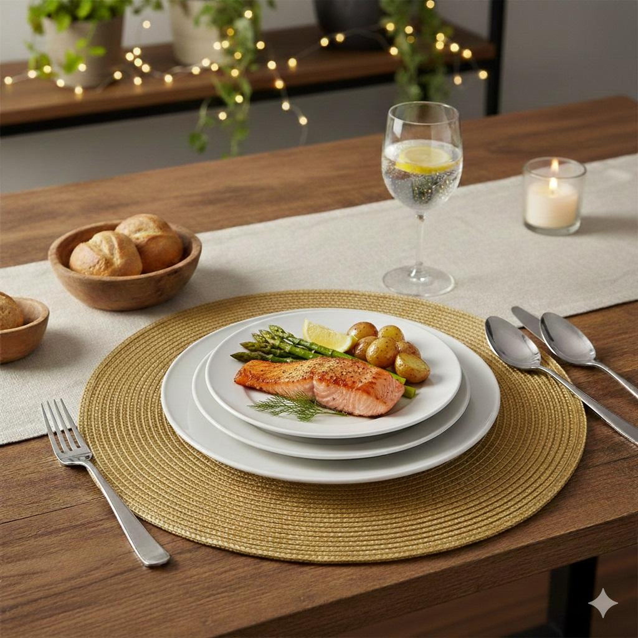 Voir la diapositive 2 : Eden Set de table façon tressé design et moderne