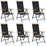 VIDAXL Chaises de jardin pliables lot de 6 Textilene Noir