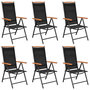 Voir la diapositive 1 : VIDAXL Chaises de jardin pliables lot de 6 Textilene Noir