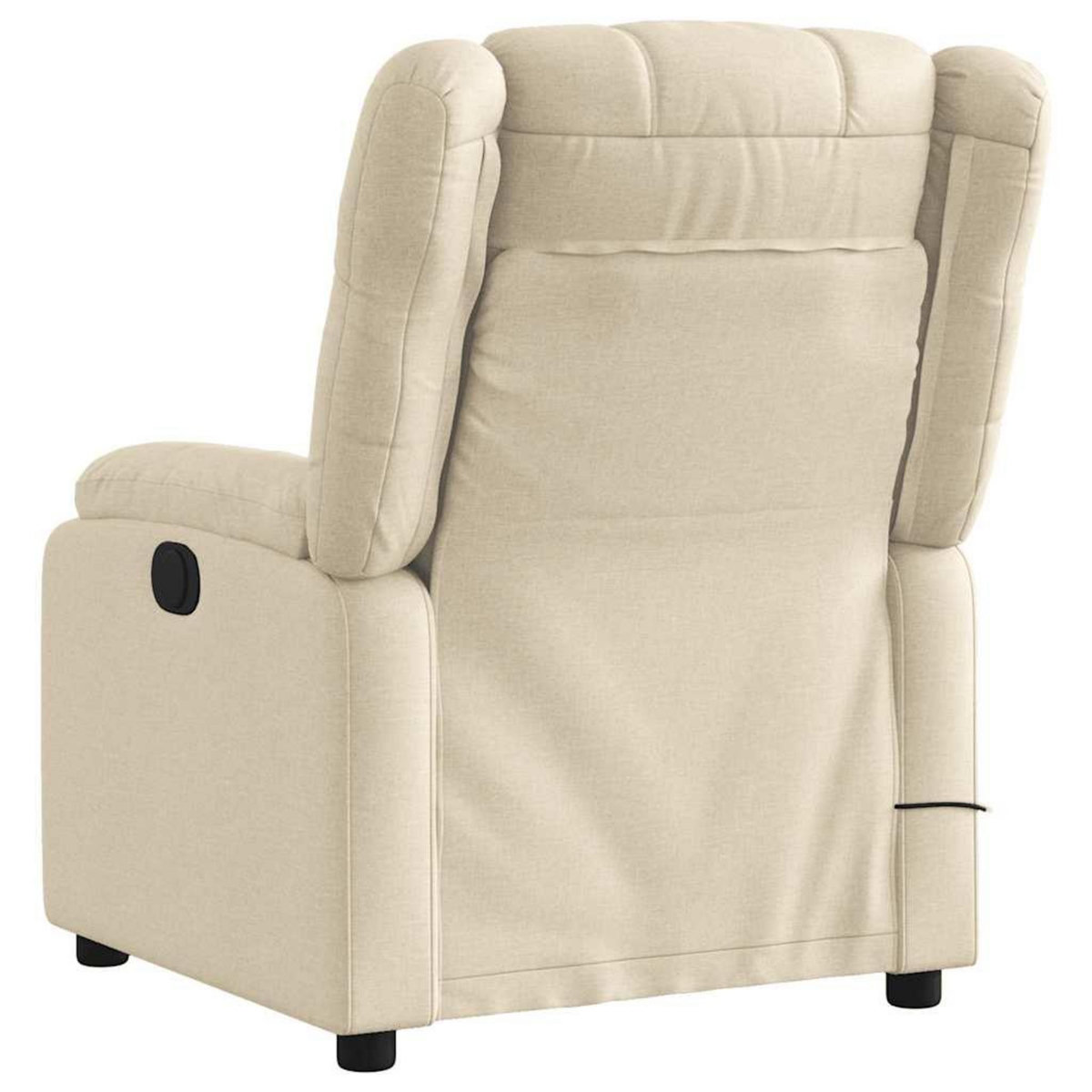 VIDAXL Fauteuil inclinable de massage electrique creme tissu