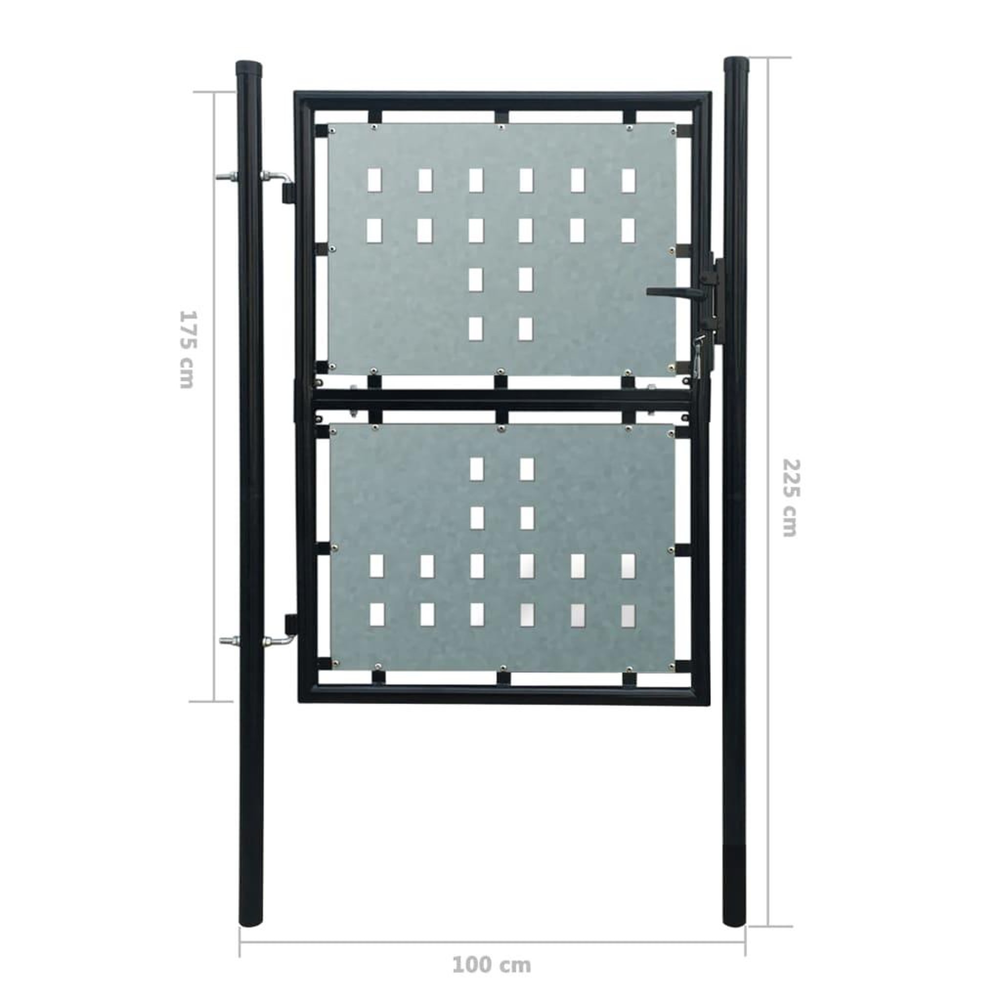 Voir la diapositive 6 : VIDAXL Portail simple de cloture Noir 100x225 cm