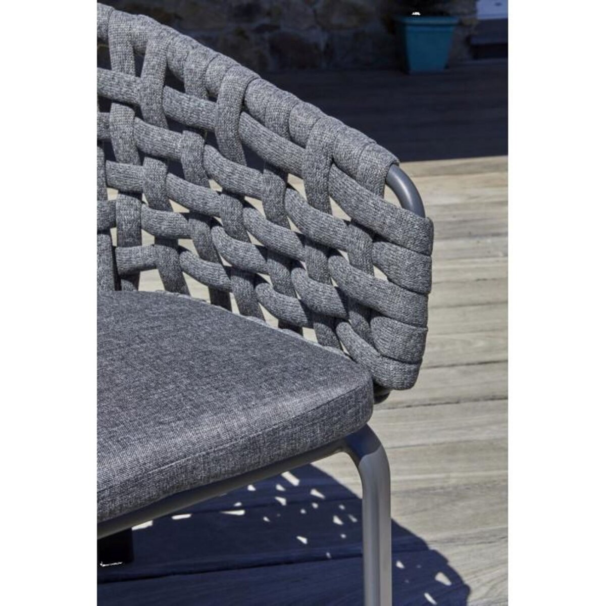 Paris Prix Lot de 2 Fauteuils de Jardin en Corde Tissée  Camargue  72cm Gris Anthracite