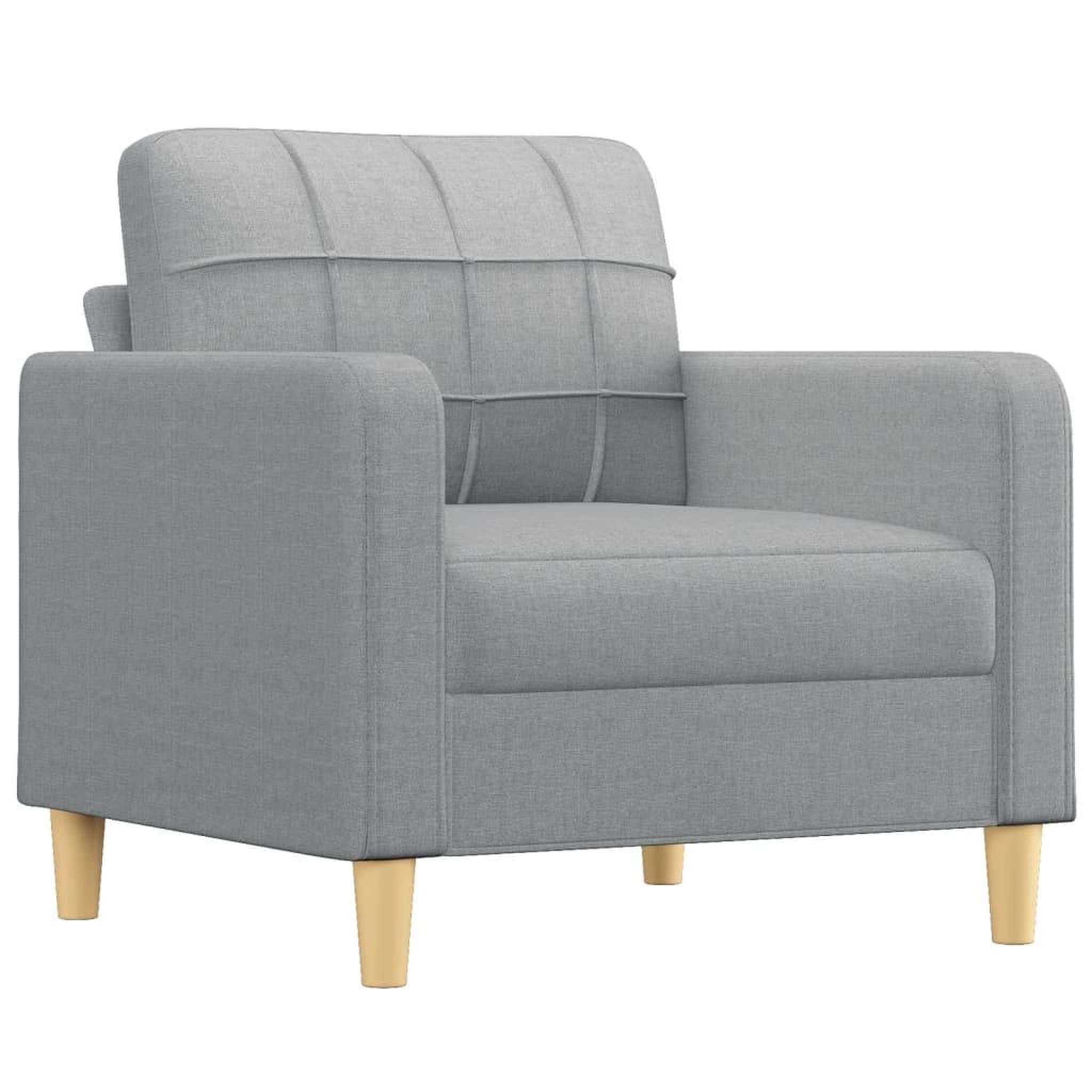 Voir la diapositive 2 : VIDAXL Fauteuil Gris clair 60 cm Tissu