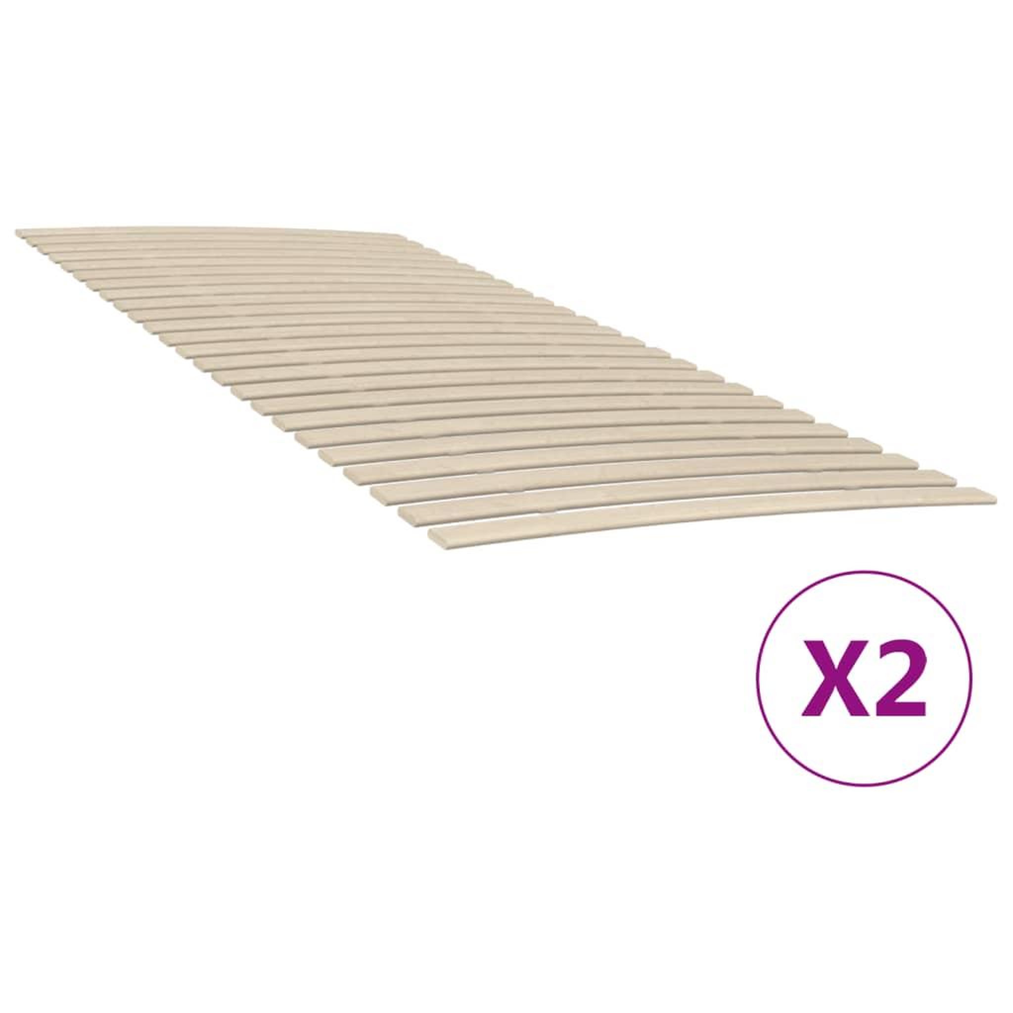 VIDAXL Sommiers a lattes avec 48 lattes 2 pcs 90x200 cm