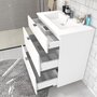 Ensemble de salle de bain meuble sous vasque 3 tiroirs + vasque + miroir + colonne FARO