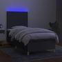 Voir la diapositive 4 : VIDAXL Sommier a lattes de lit avec matelas et LED Gris fonce 80x200cm
