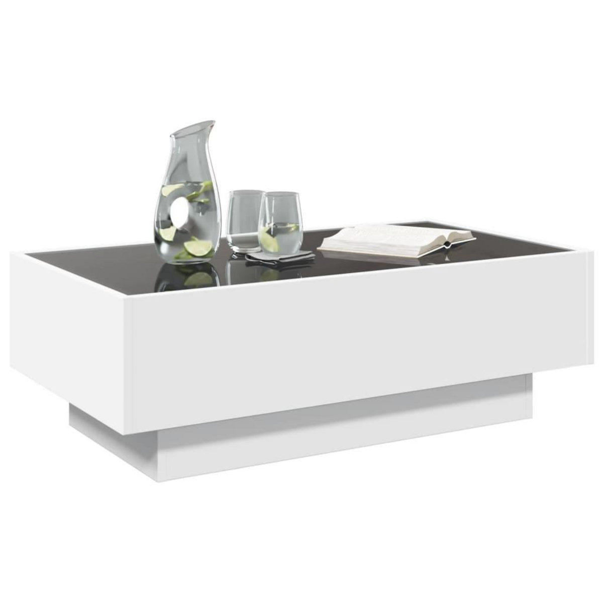 VIDAXL Table basse avec LED blanc 90x50x30 cm bois d'ingenierie