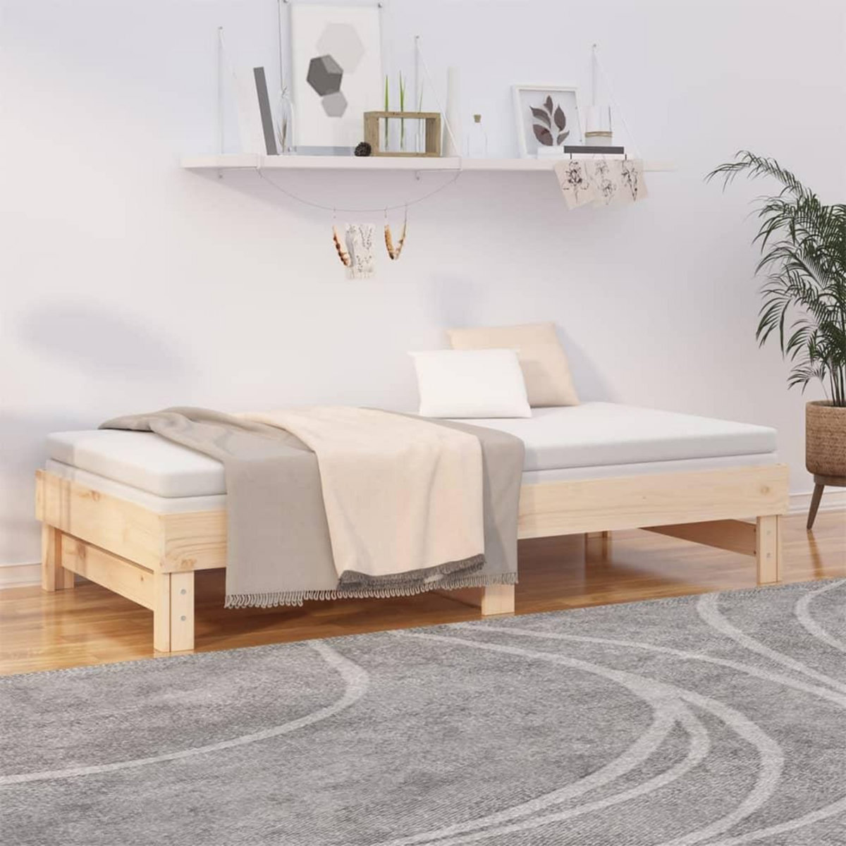 VIDAXL Lit coulissant 2x(75x190) cm Bois de pin massif
