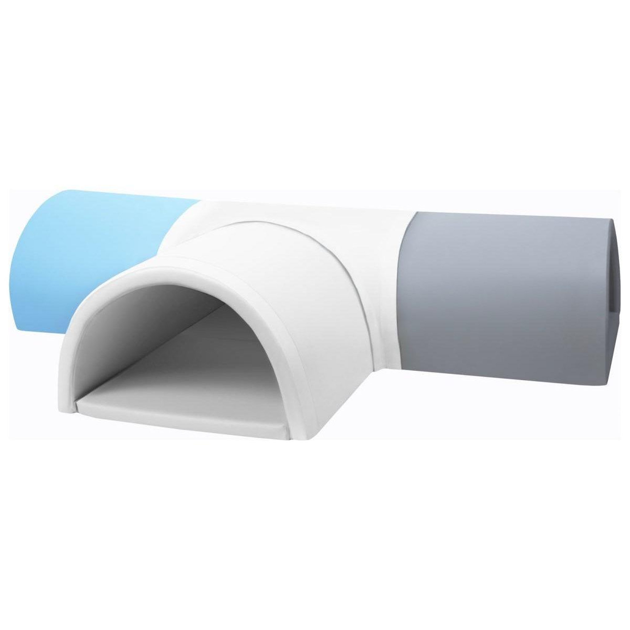 Voir la diapositive 2 : VELINDA Tunnel en T 4 pièces en mousse — blanc, bleu clair, gris