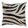 Voir la diapositive 1 : Paris Prix Coussin Déco en Cuir  Zèbre  46x48cm Noir
