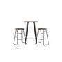 Voir la diapositive 4 : Paris Prix Ensemble Table de Bar & 2 Tabourets  Tempe & Ozark  105cm Noyer & Noir