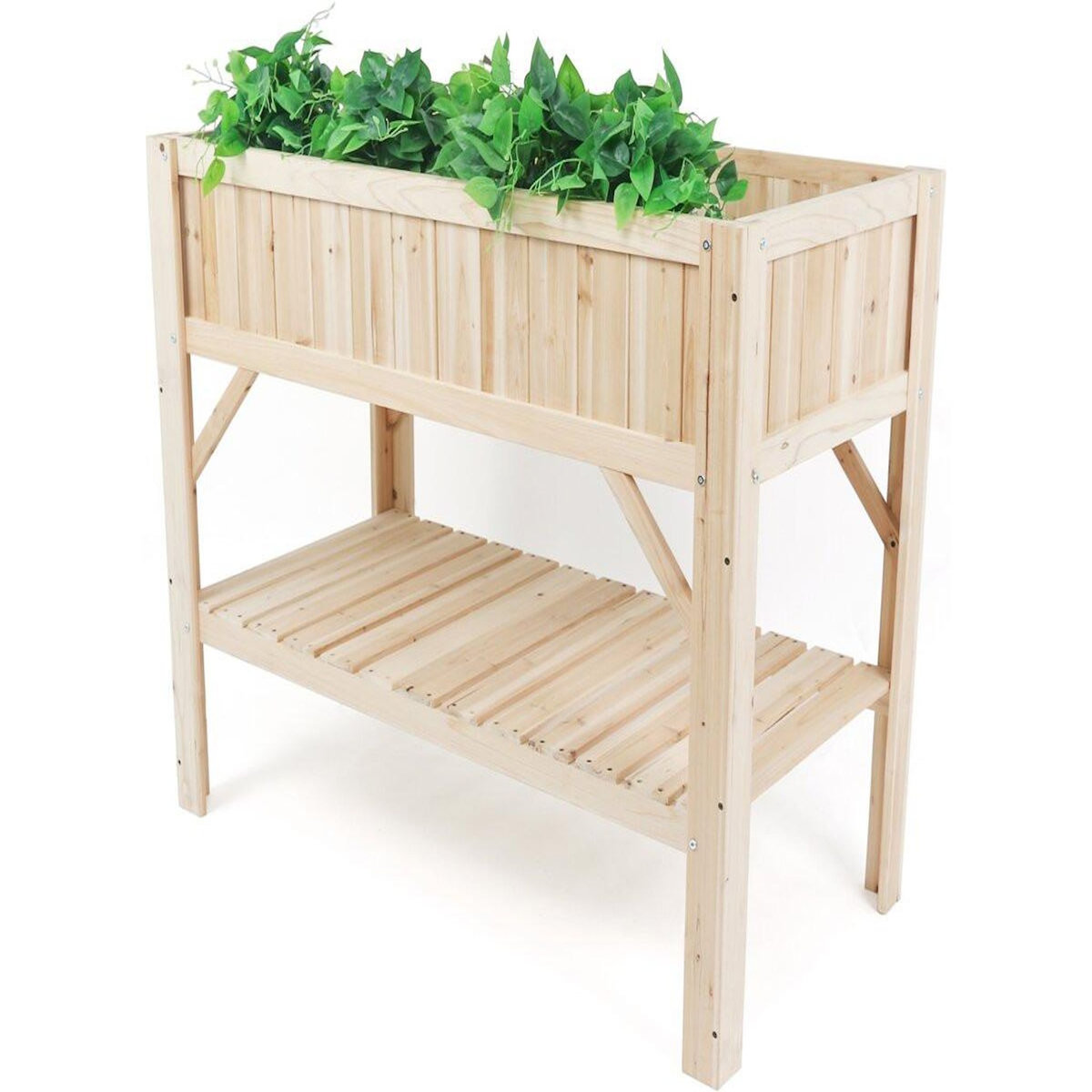 Habitat et Jardin Carré potager en bois sur pieds  Magnolia  - 115 x 57 x 90 cm - Beige