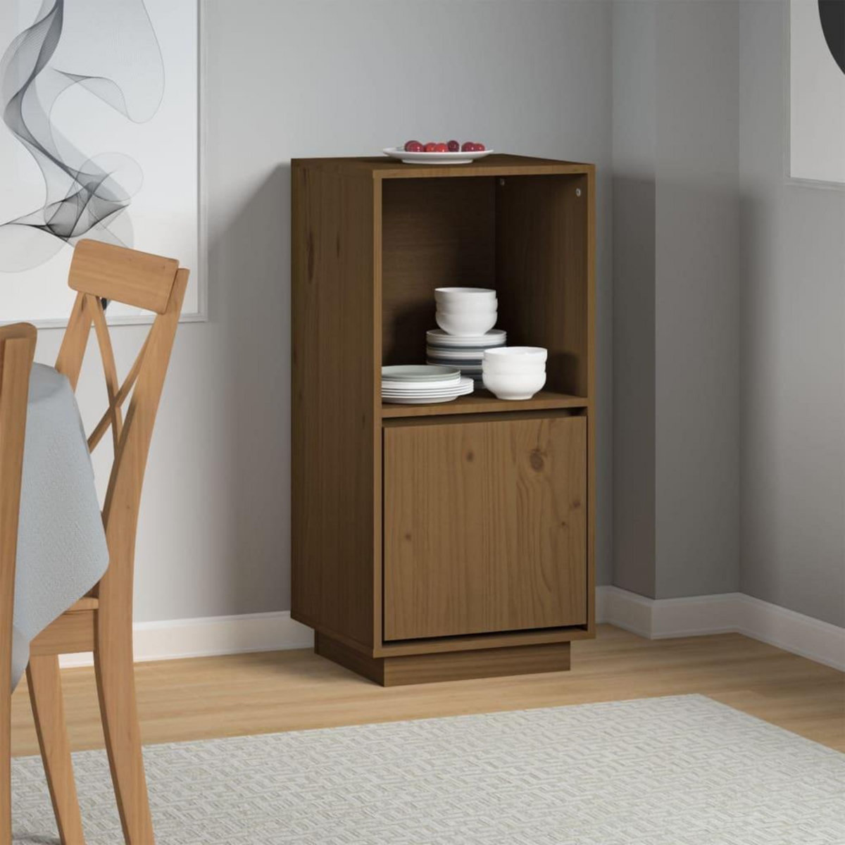 VIDAXL Buffet marron miel 38x35x80 cm bois massif de pin