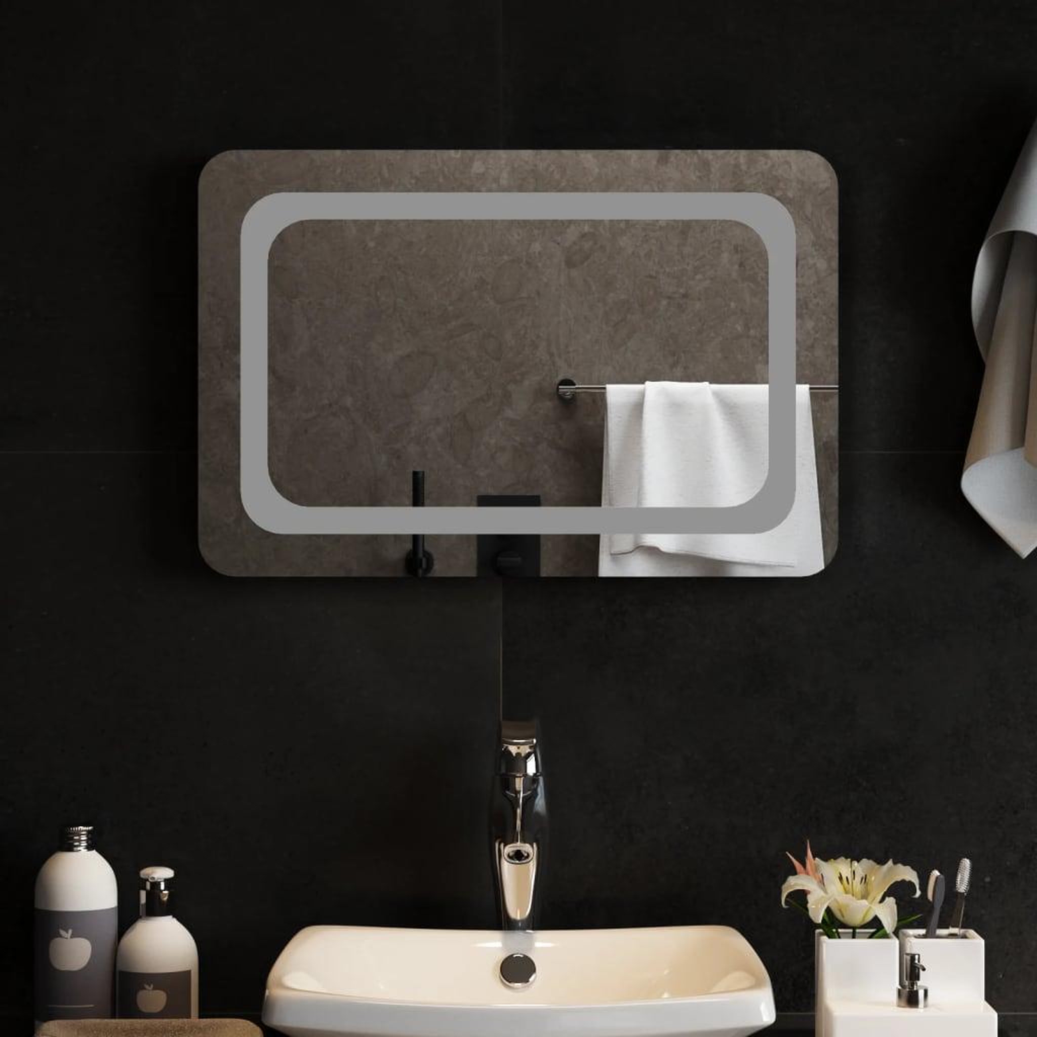 Voir la diapositive 3 : VIDAXL Miroir de salle de bain a LED 60x40 cm