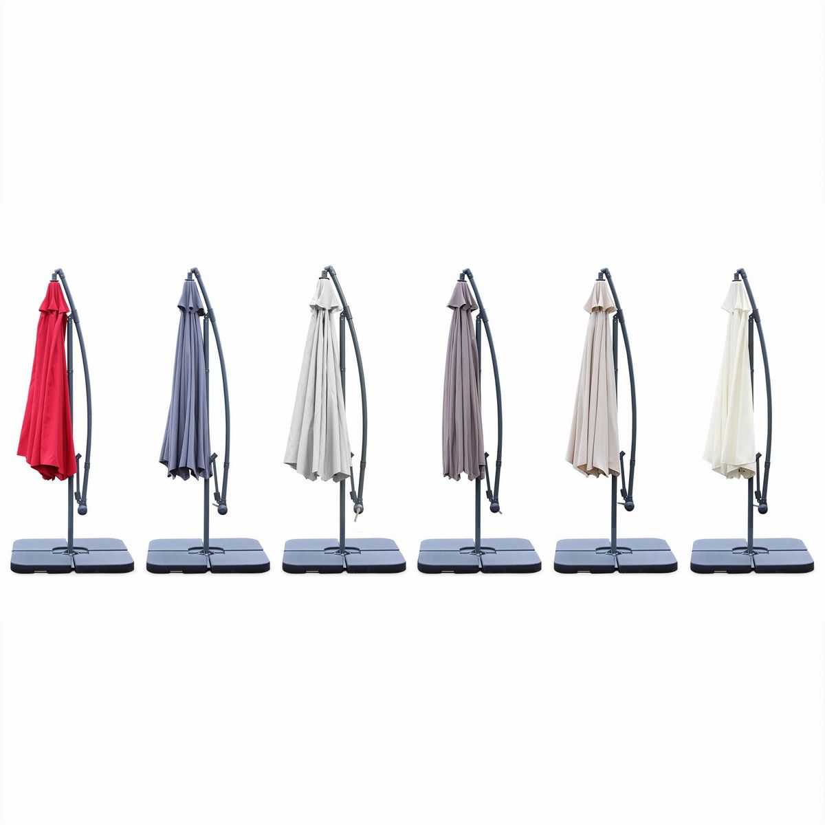 SWEEEK Parasol déporté rond Hardelot diamètre 350cm excentré  8 baleines