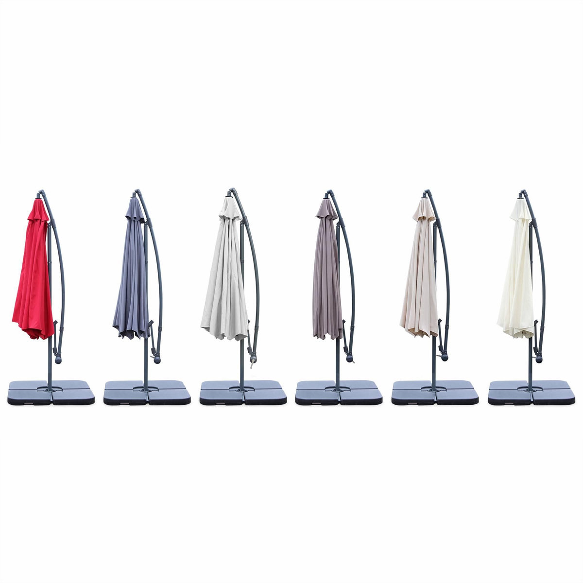 SWEEEK Parasol déporté rond Hardelot diamètre 350cm excentré  8 baleines