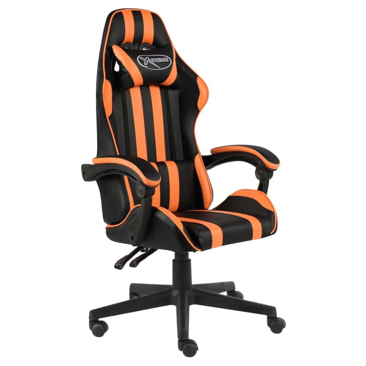 VIDAXL Fauteuil de jeux video Noir et orange Similicuir