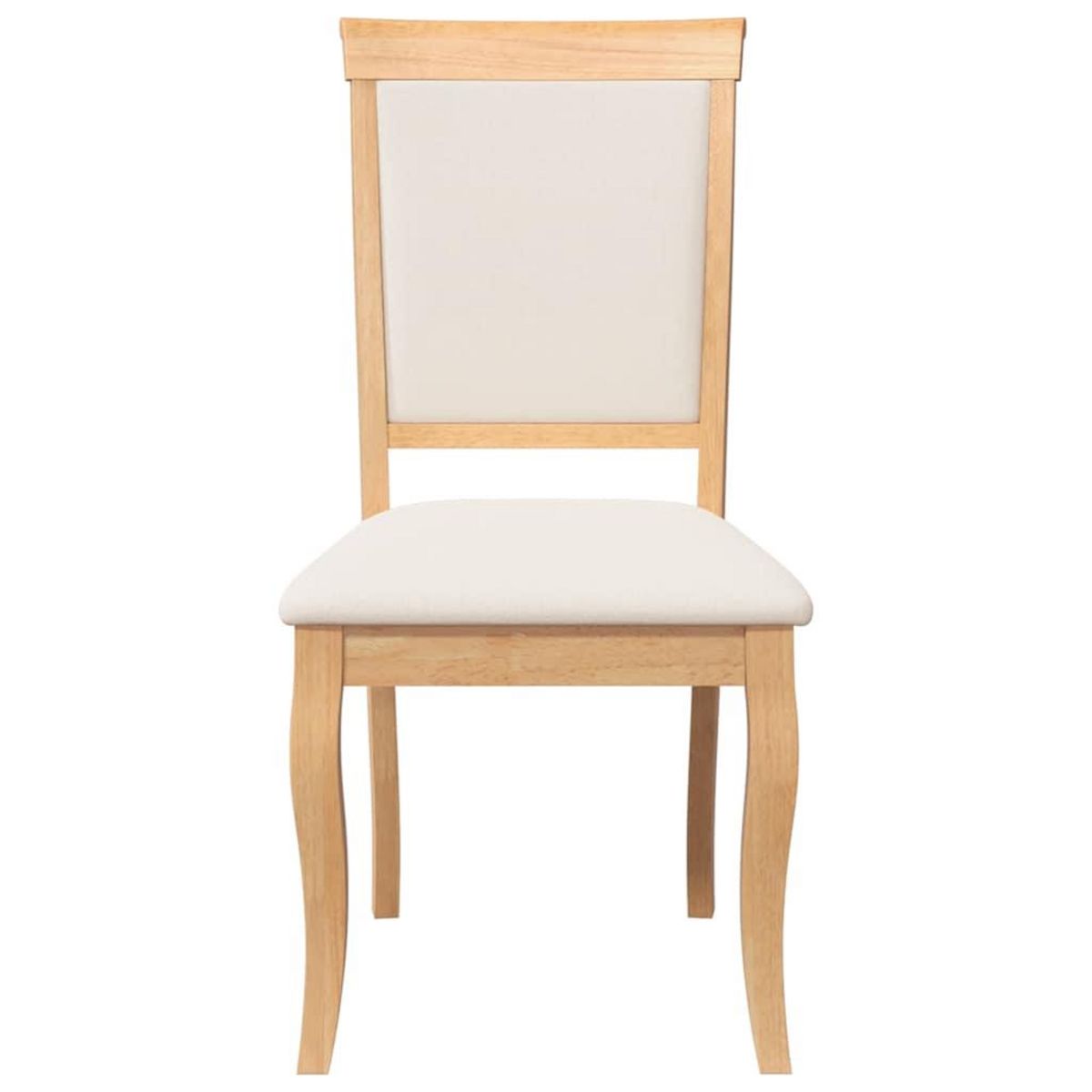 VIDAXL Chaises a manger coussins 2 pcs naturel bois massif caoutchouc