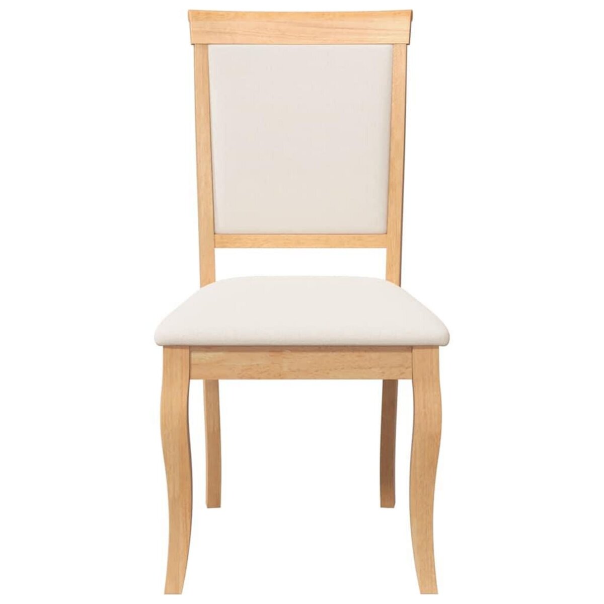 VIDAXL Chaises a manger coussins 2 pcs naturel bois massif caoutchouc