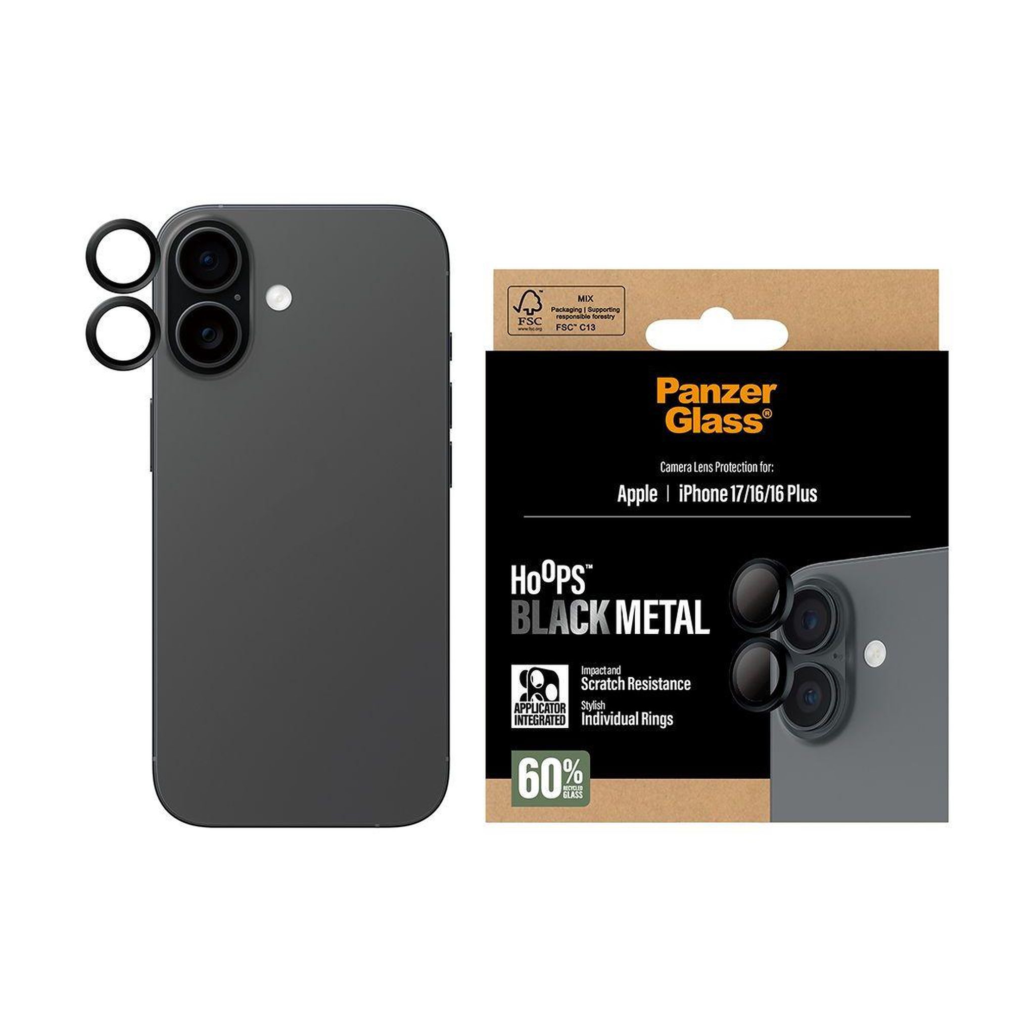Voir la diapositive 2 : PANZERGLASS Protège objectif iPhone 17 / 16/ 16 Plus protège obejctif