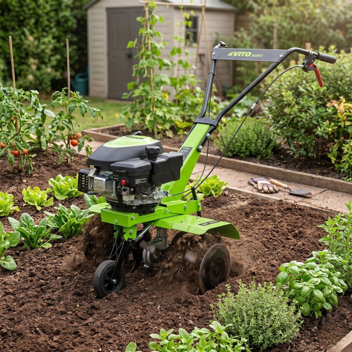 VITO Motobineuse thermique 5CV 149Cm3 Largeur de Travail 630mm Fraise Ø260mm - Motobineuse Essence 4T Labourer Jardin Potager VITO