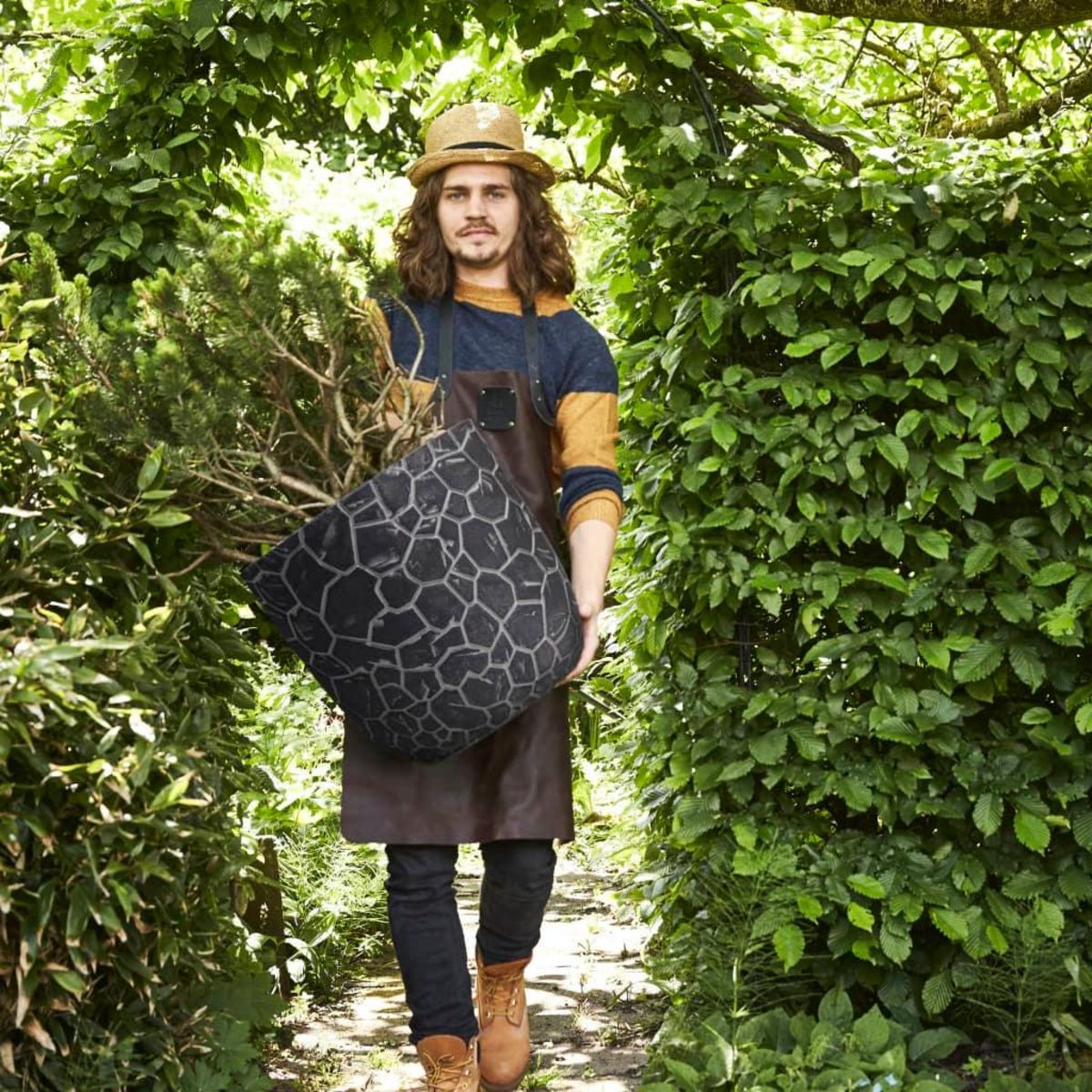 CAPI Capi Jardiniere Clay Boule 35x34 cm Anthracite