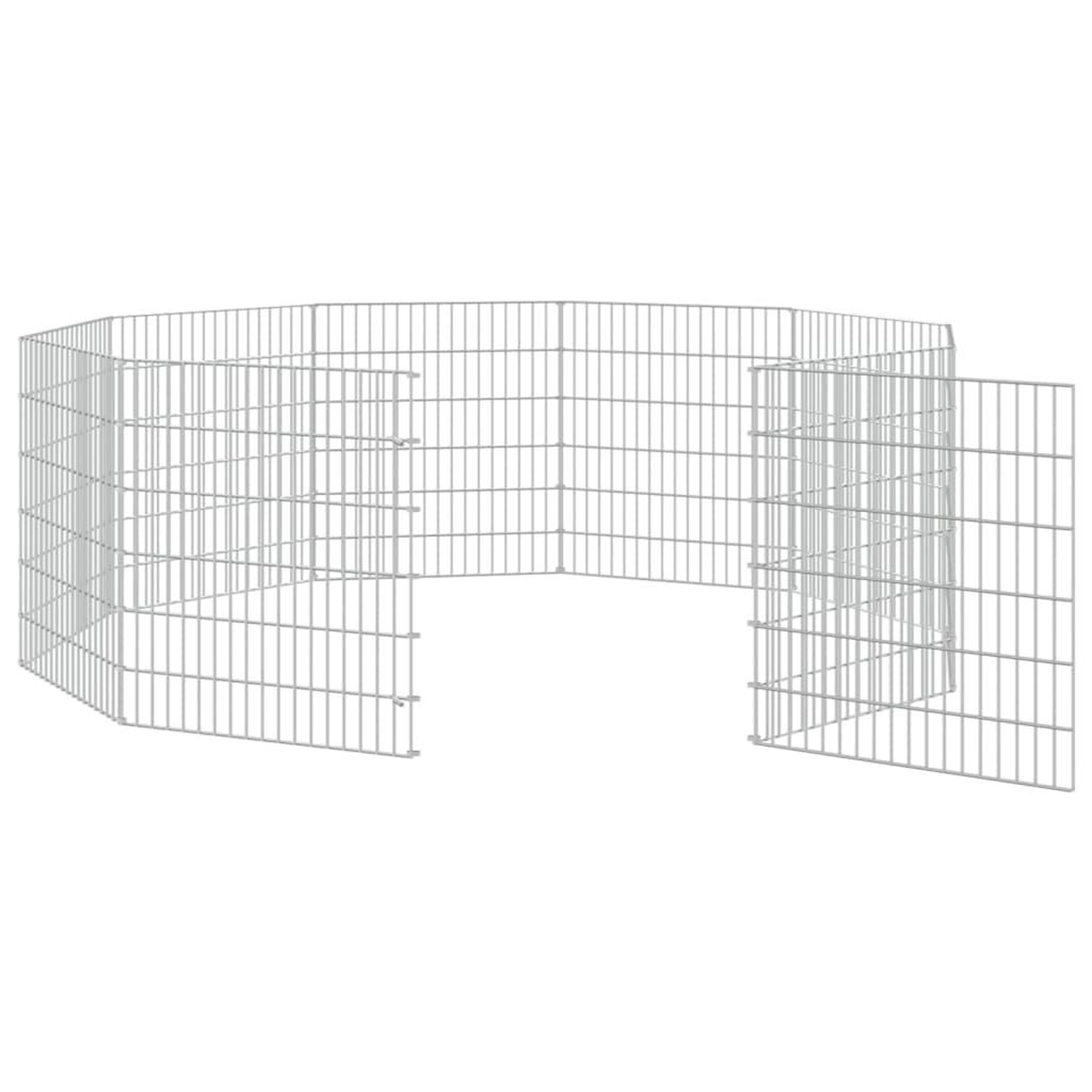 Voir la diapositive 5 : VIDAXL Enclos d'animaux en liberte 10 panneaux 54x60 cm fer galvanise