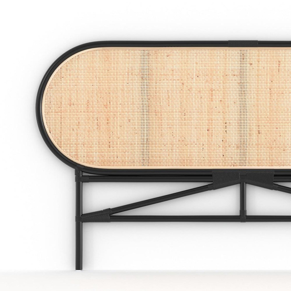 Rendez vous déco Tête de lit en rotin naturel et noir 140 cm-Navahino