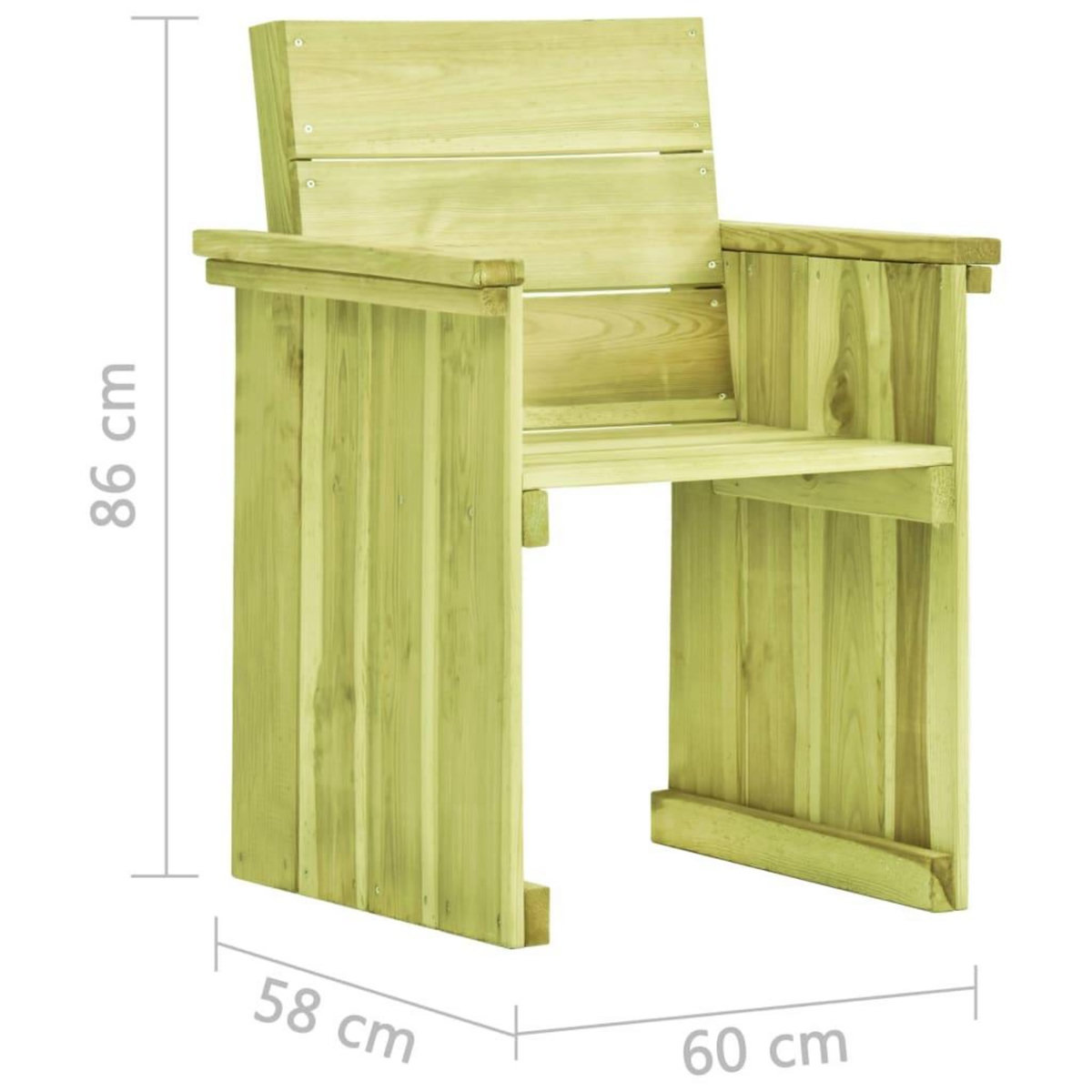 VIDAXL Chaise de jardin Bois de pin impregne