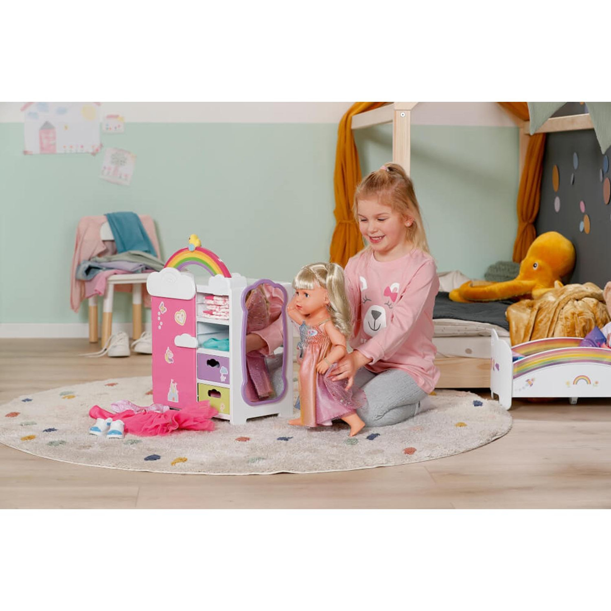Voir la diapositive 3 : Zapf Creation Baby born Armoire arc-en-ciel pour poupées