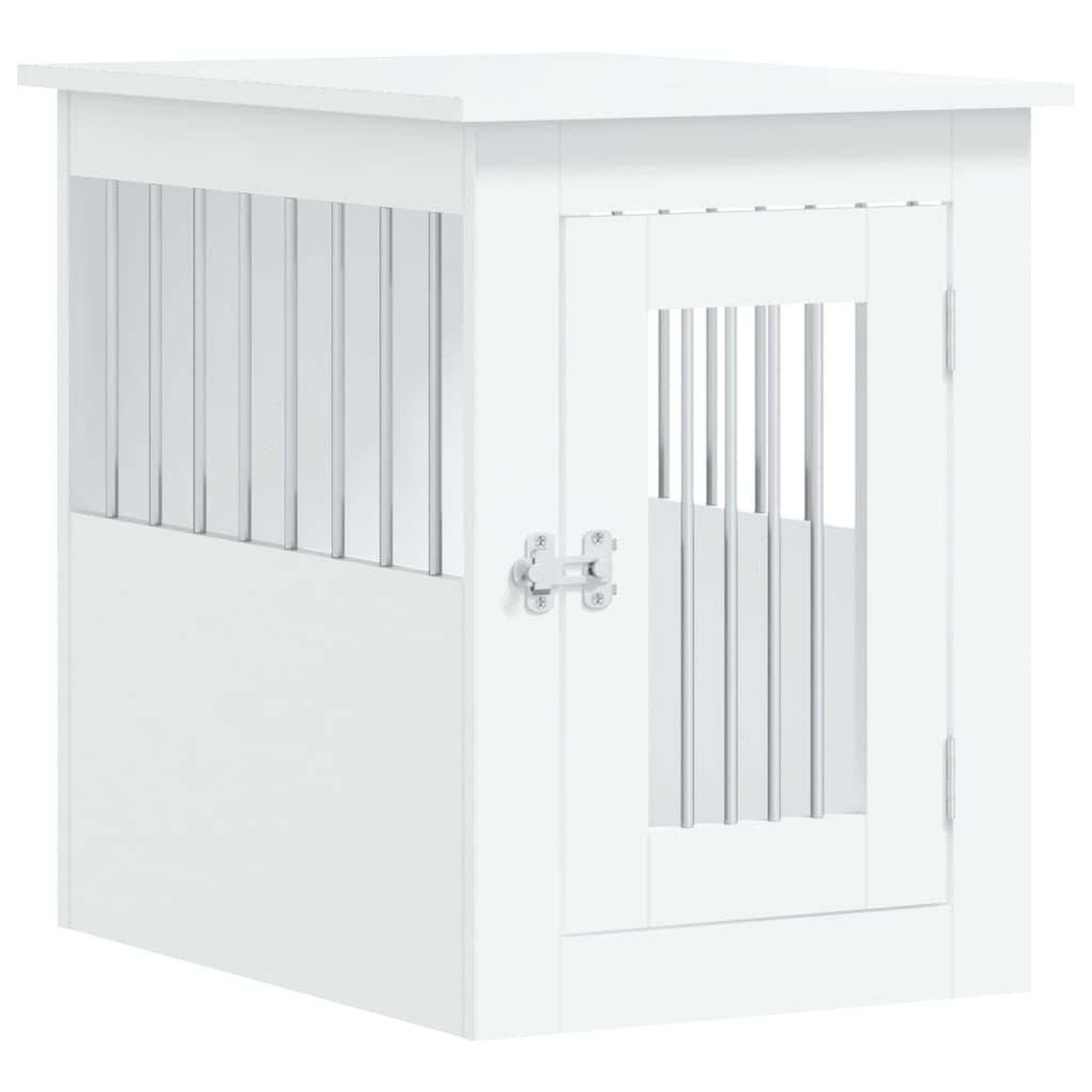 Voir la diapositive 2 : VIDAXL Meuble de cage pour chiens blanc 45x62x59 cm bois d'ingenierie
