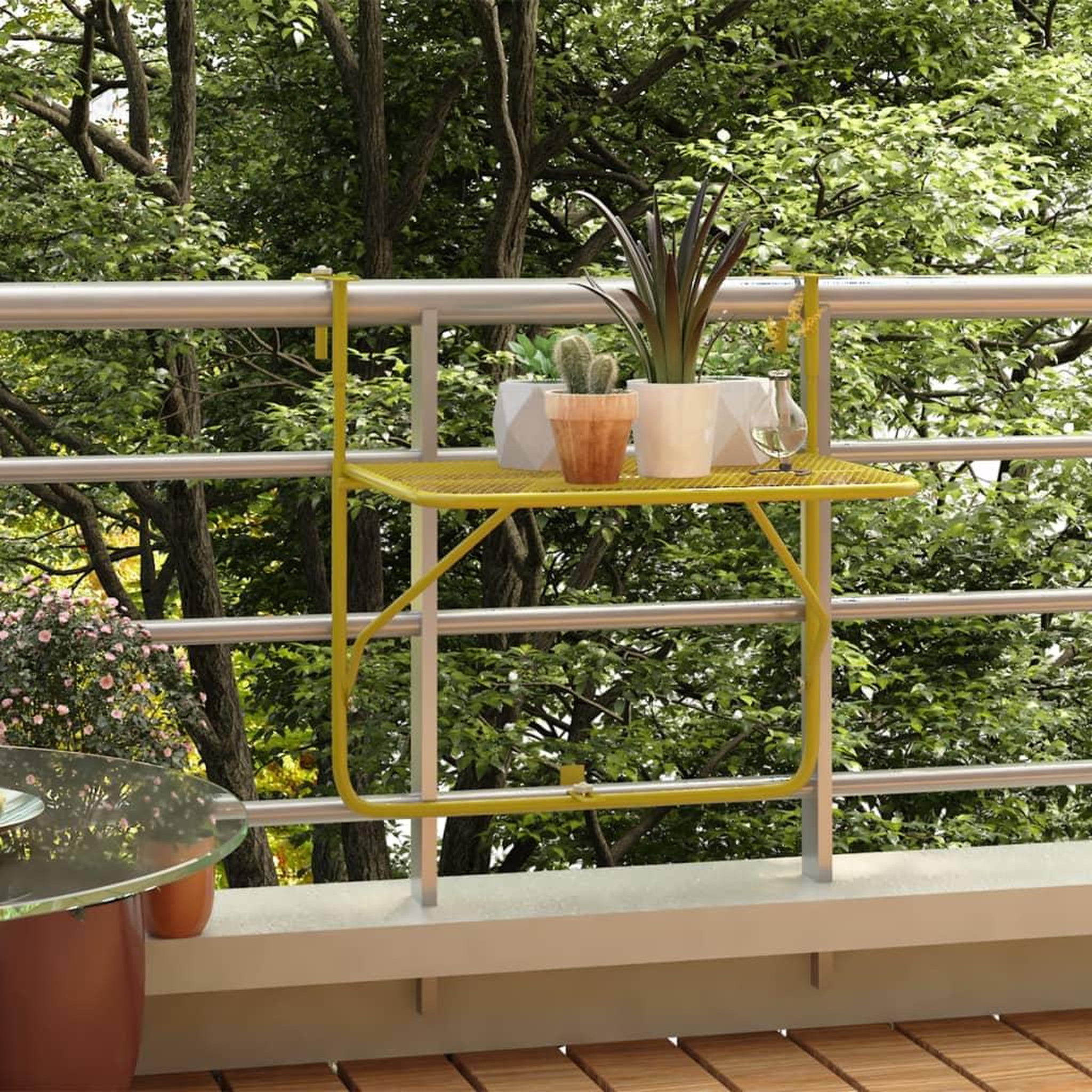 Voir la diapositive 1 : VIDAXL Table de balcon Dore 60x40 cm Acier