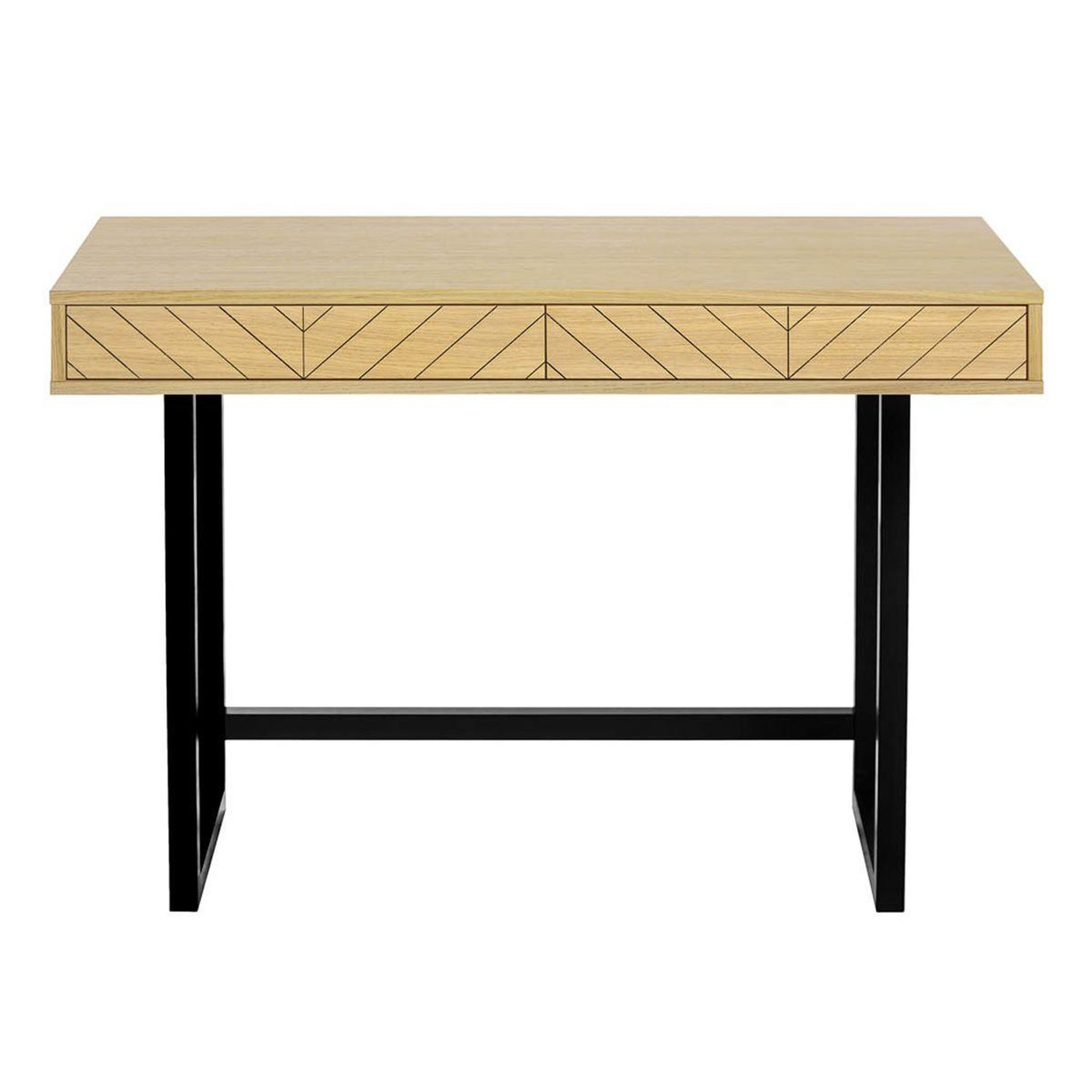 Voir la diapositive 2 : Paris Prix Bureau en bois 2 tiroirs  camden  110cm naturel