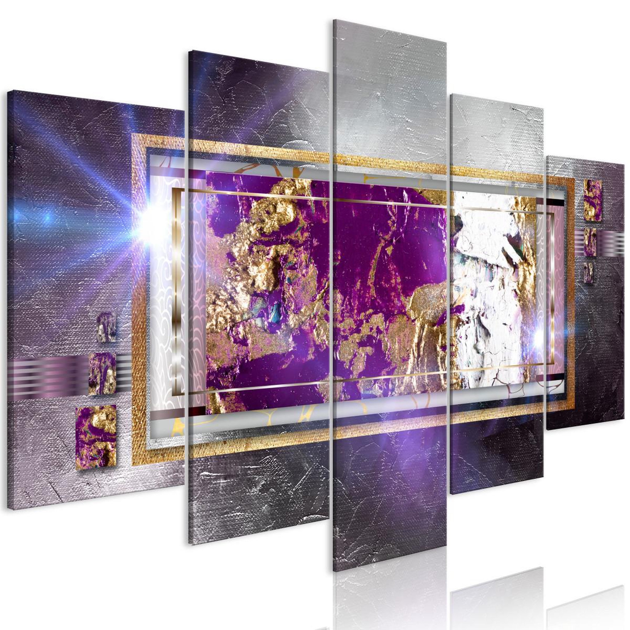 Paris Prix Tableau imprimé 5 panneaux  golden reflection wide. Coloris disponibles : Multicolore