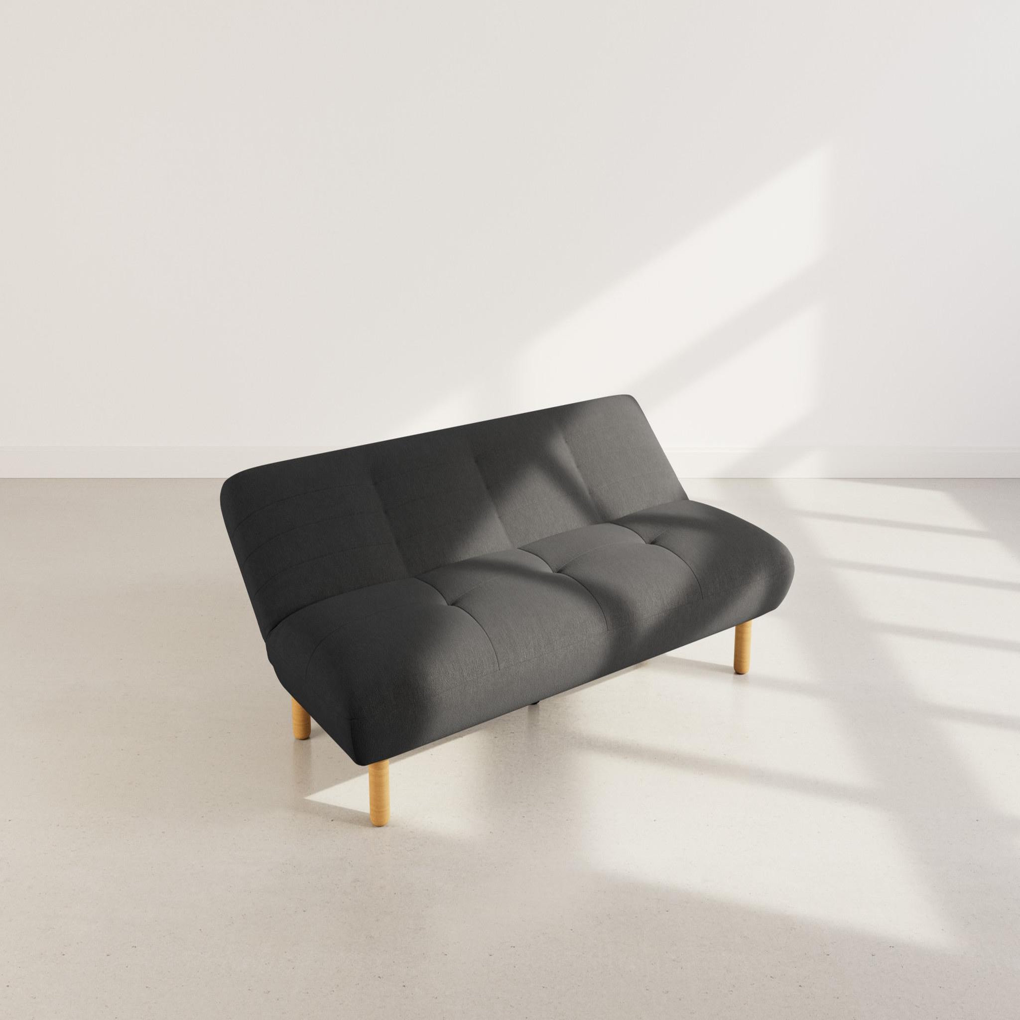 Voir la diapositive 2 : BEST MOBILIER Soan - banquette 2 places convertible clic-clac en velours texturé