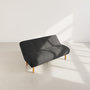 Voir la diapositive 2 : BEST MOBILIER Soan - banquette 2 places convertible clic-clac en velours texturé