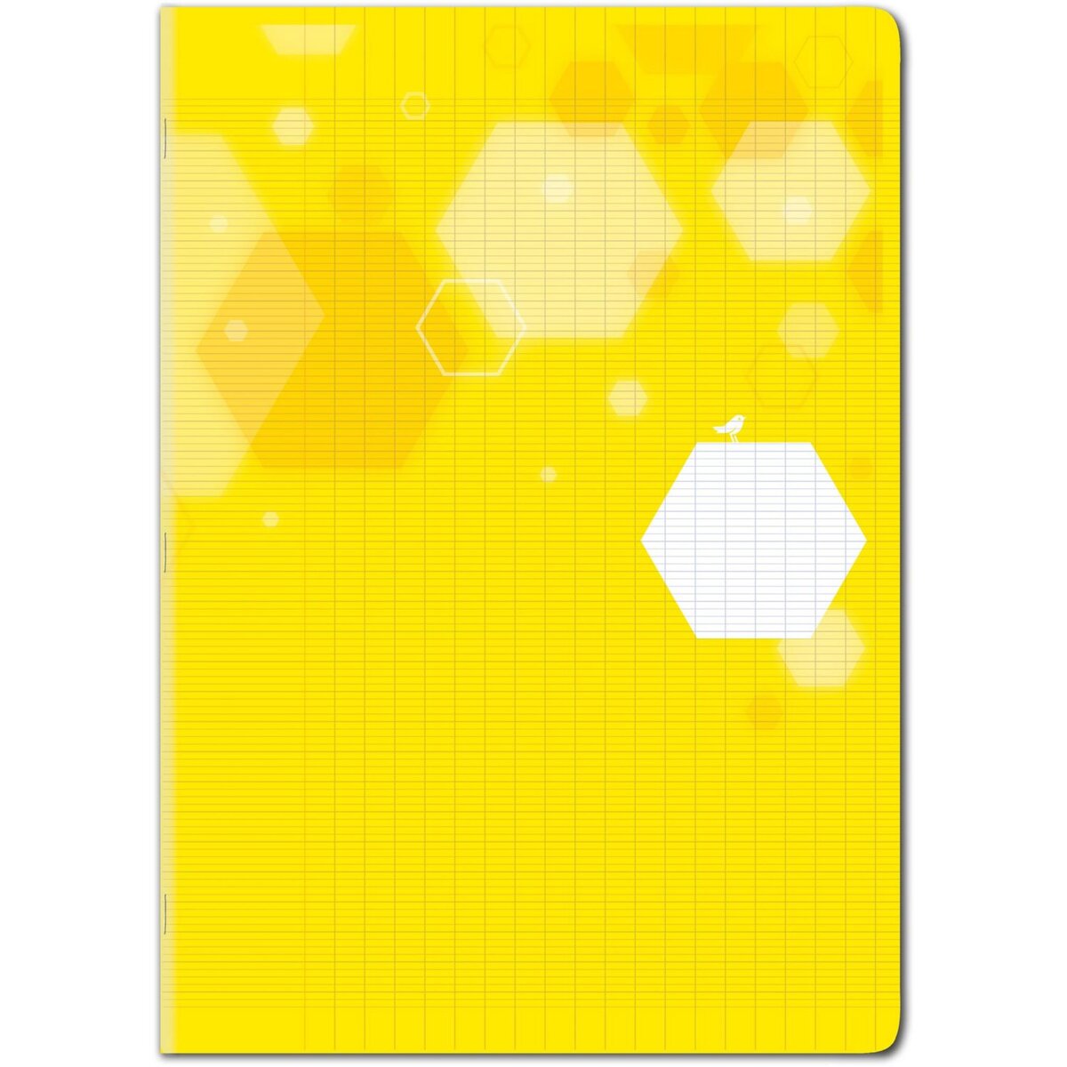AUCHAN Cahier polypro 24x32 cm 96 pages grands carreaux seyès jaune