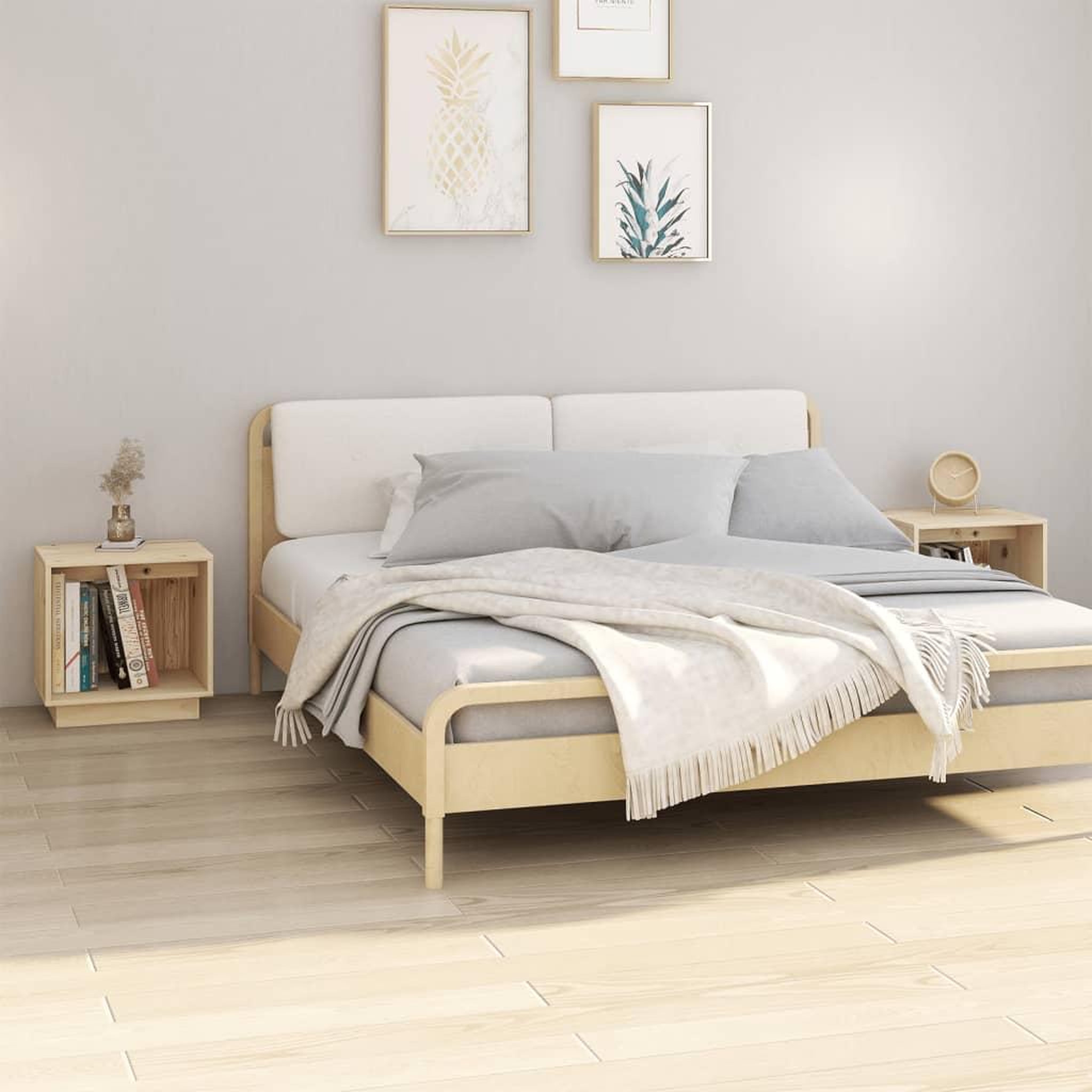 Voir la diapositive 1 : VIDAXL Tables de chevet 2 pcs 40x30x40 cm Bois de pin solide