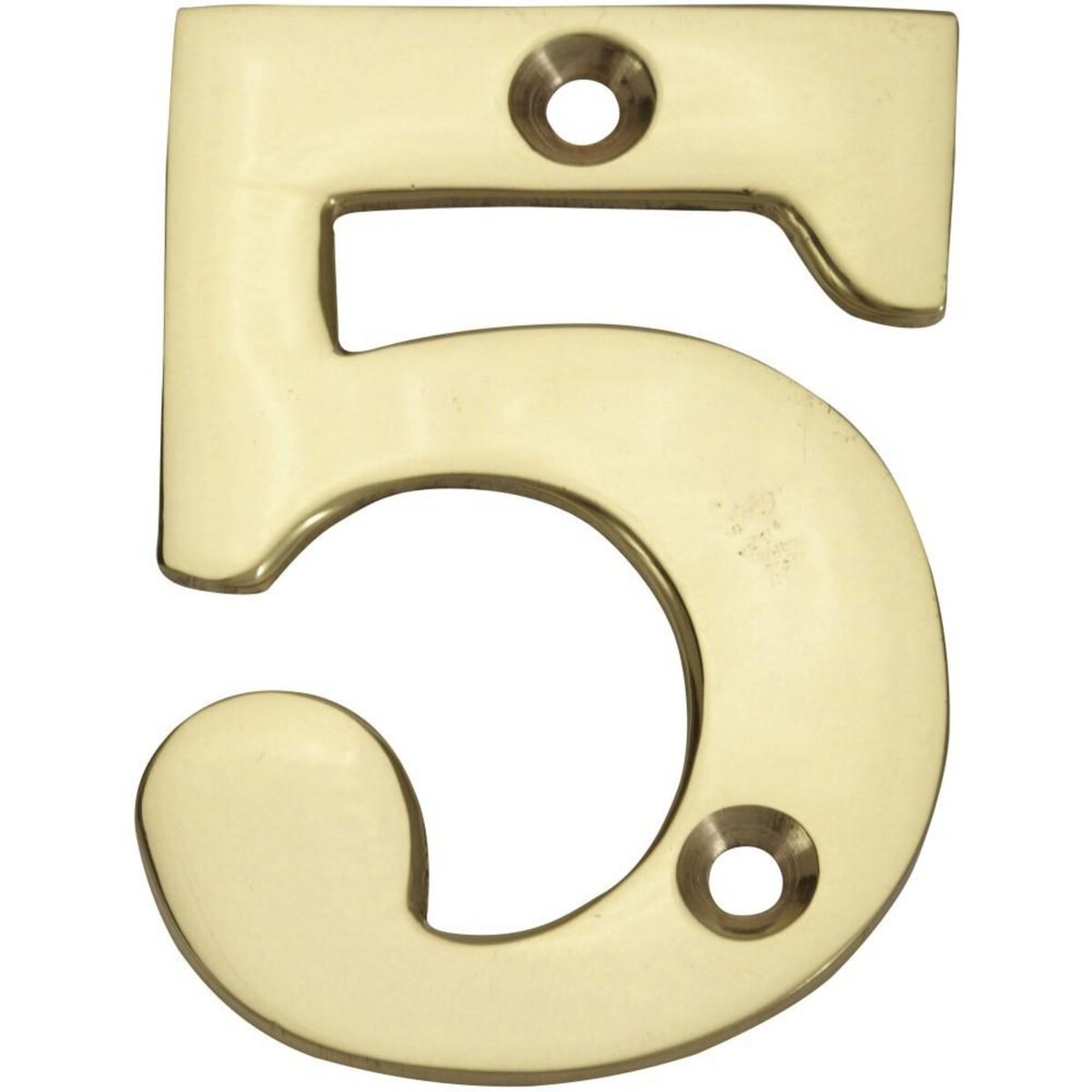 CENTRALE BRICO Chiffre 5 en laiton poli H.5.1 x l.3.5 cm