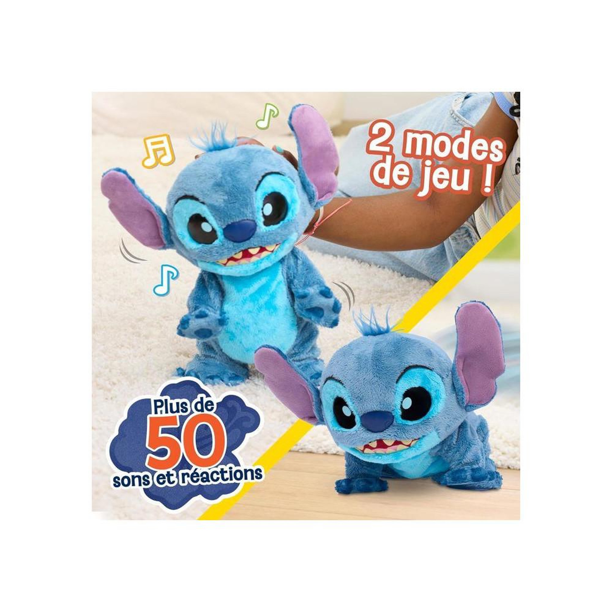 Voir la diapositive 2 : Peluche interactive Stitch bleue Just Play, 36 cm, 2 modes de jeu