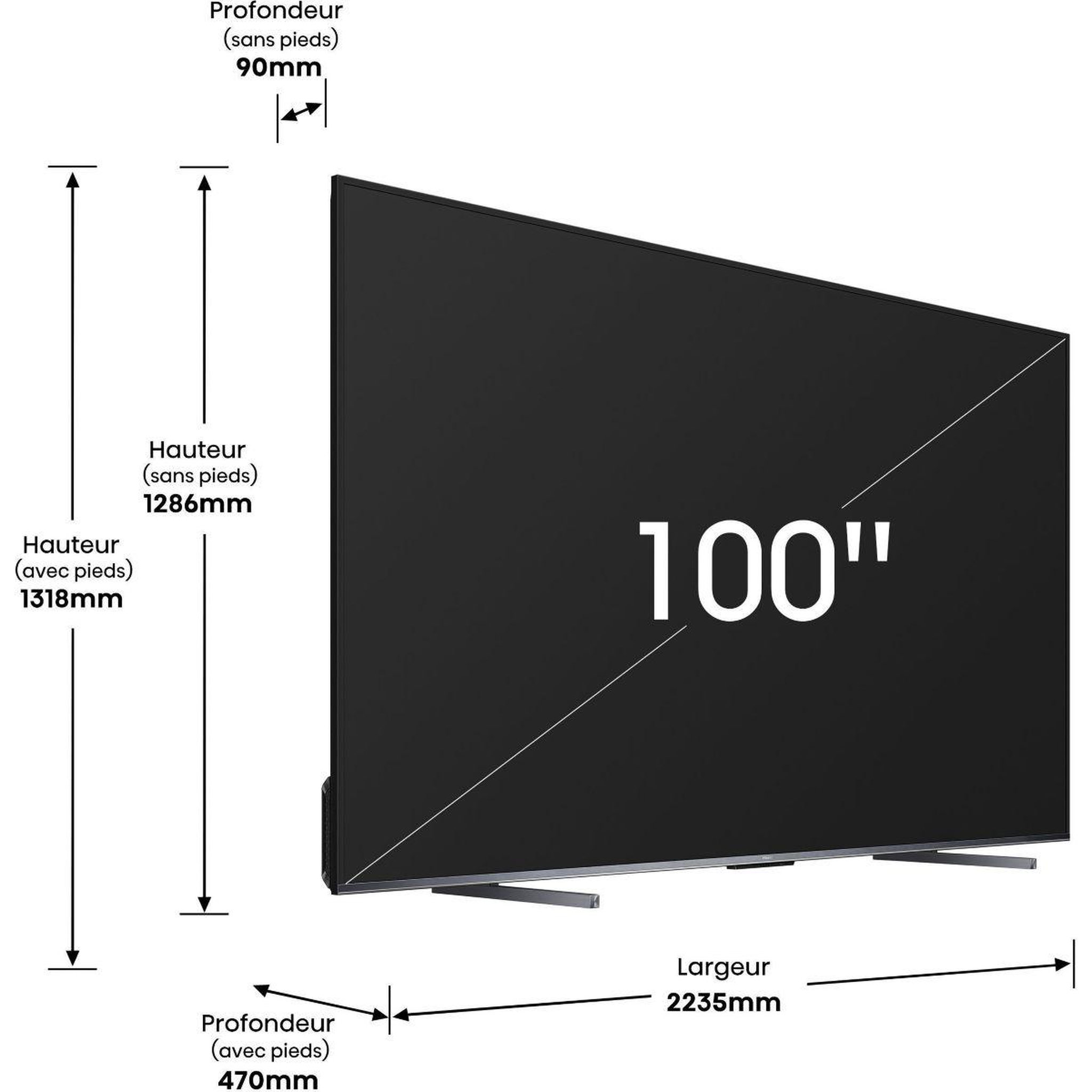 Voir la diapositive 5 : Hisense TV Mini Led 100U7KQ (253cm)