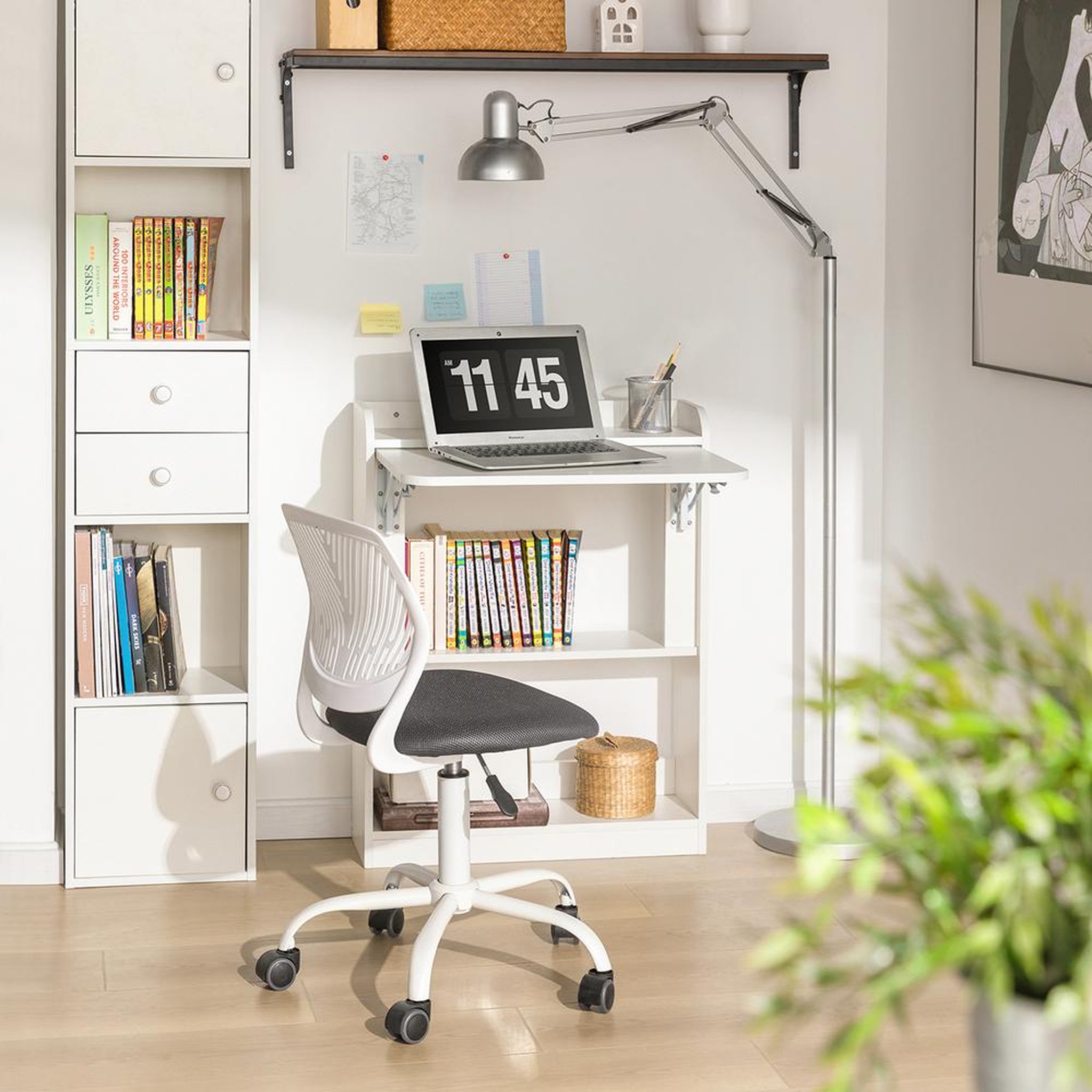 Voir la diapositive 6 : SOBUY SoBuy - Bureau Informatique à une porte - Nordique - FWT92