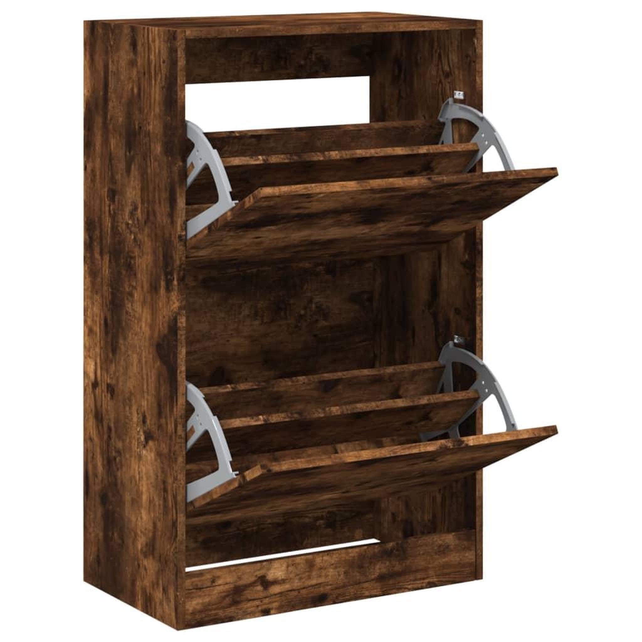 Voir la diapositive 2 : VIDAXL Armoire a chaussures chene fume 60x34x96,5 cm bois d'ingenierie