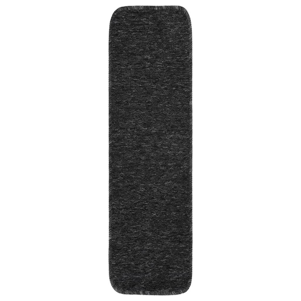 VIDAXL Tapis d'escalier 15 pcs 75x20 cm Anthracite Rectangulaire