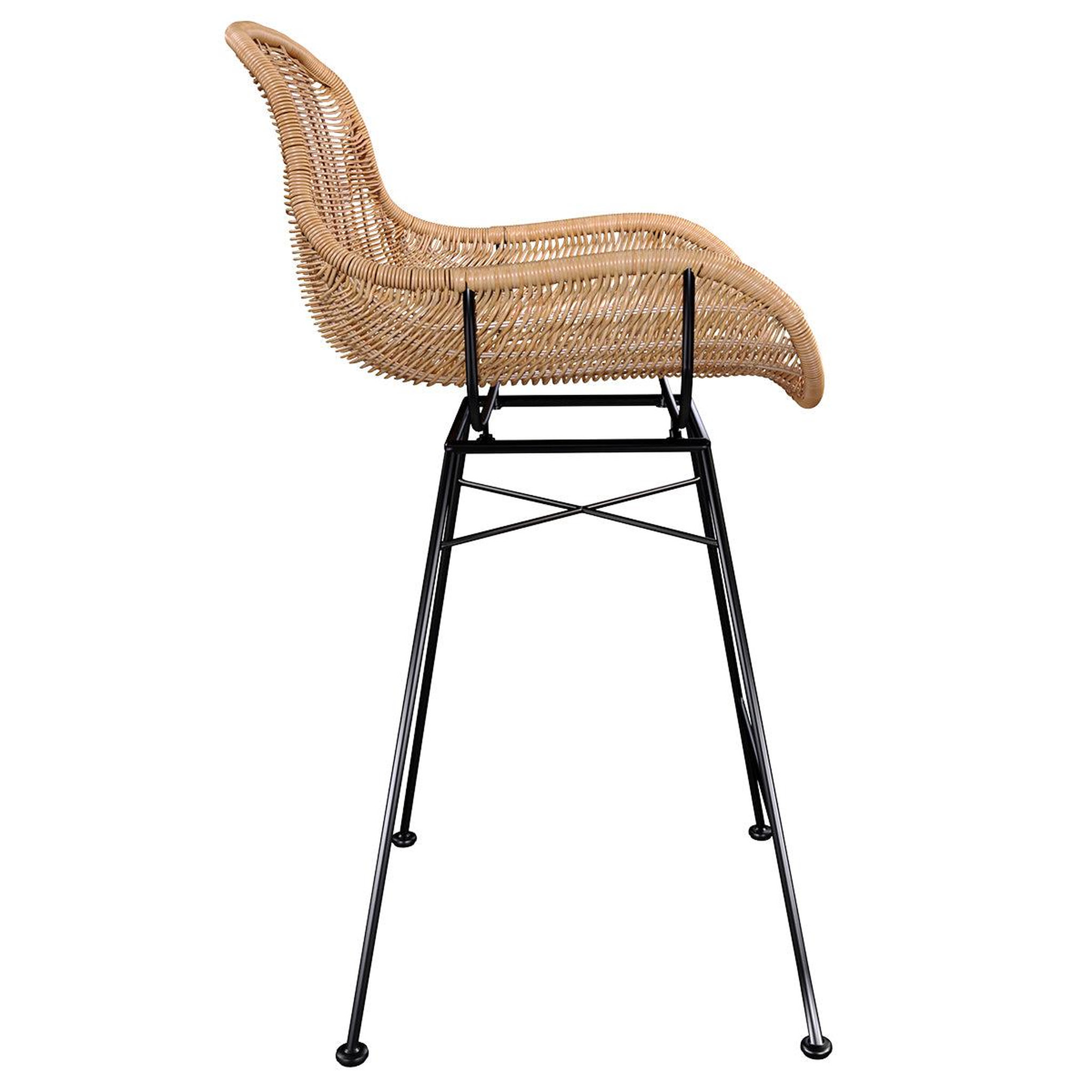 Voir la diapositive 3 : MAISON PAVANE Lot de 2 chaises pour îlot central 65 cm en résine tressée naturelle-carmela