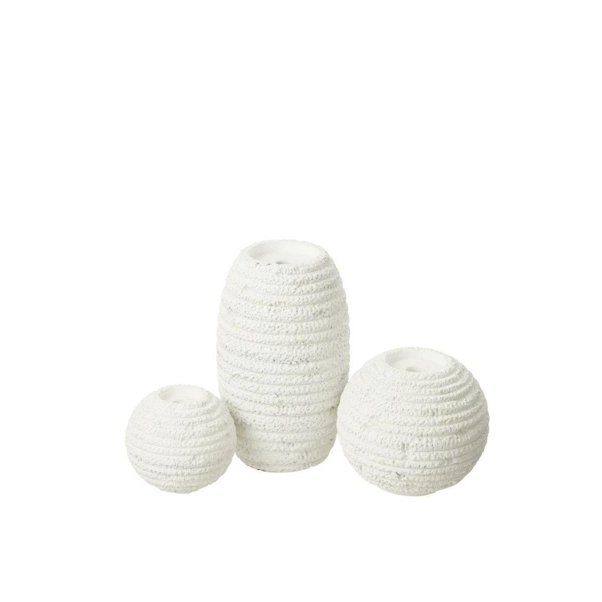 Voir la diapositive 3 : J-LINE Chandelier Ovale en Ciment  Creta  26cm Blanc