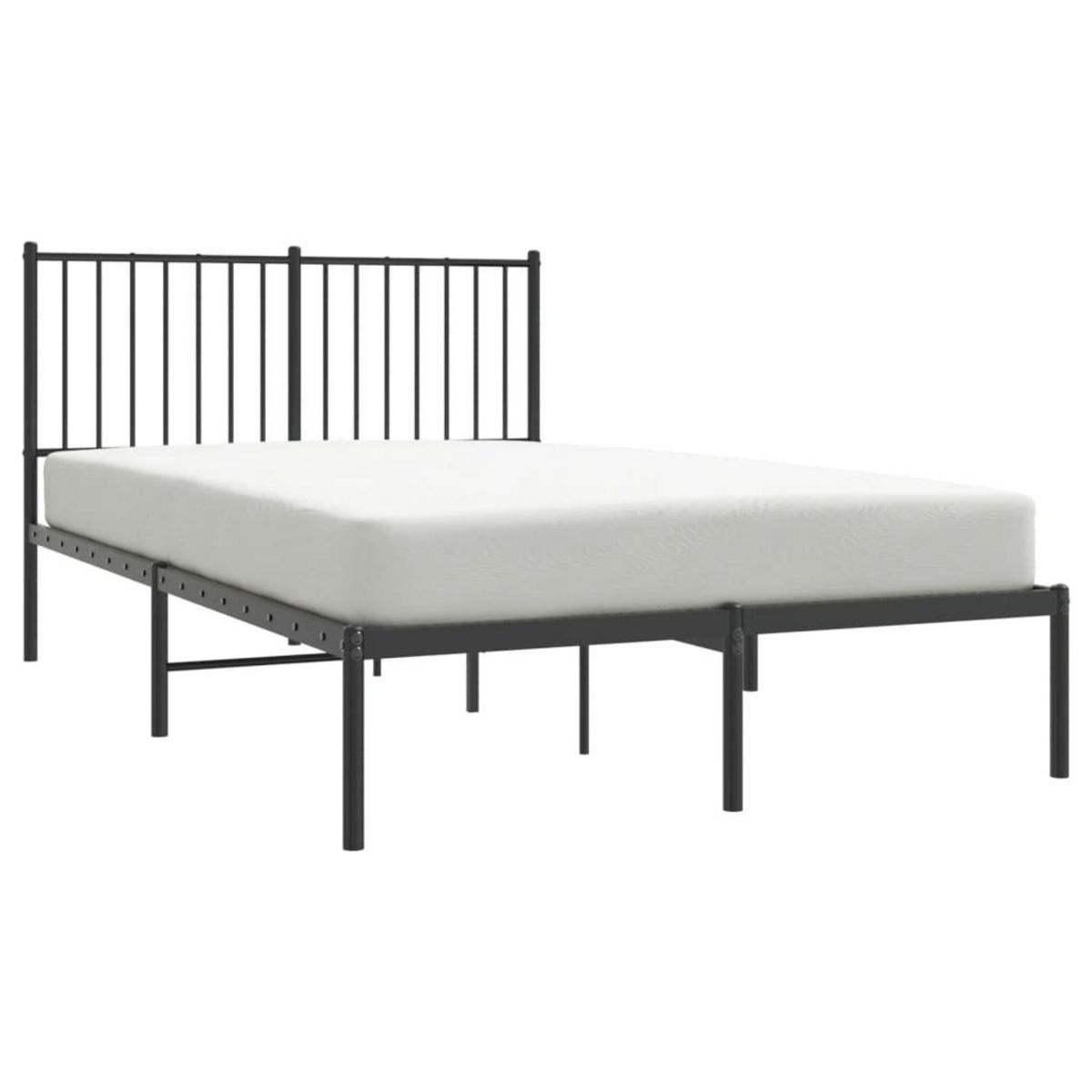 VIDAXL Cadre de lit metal sans matelas avec tete de lit noir 120x200cm